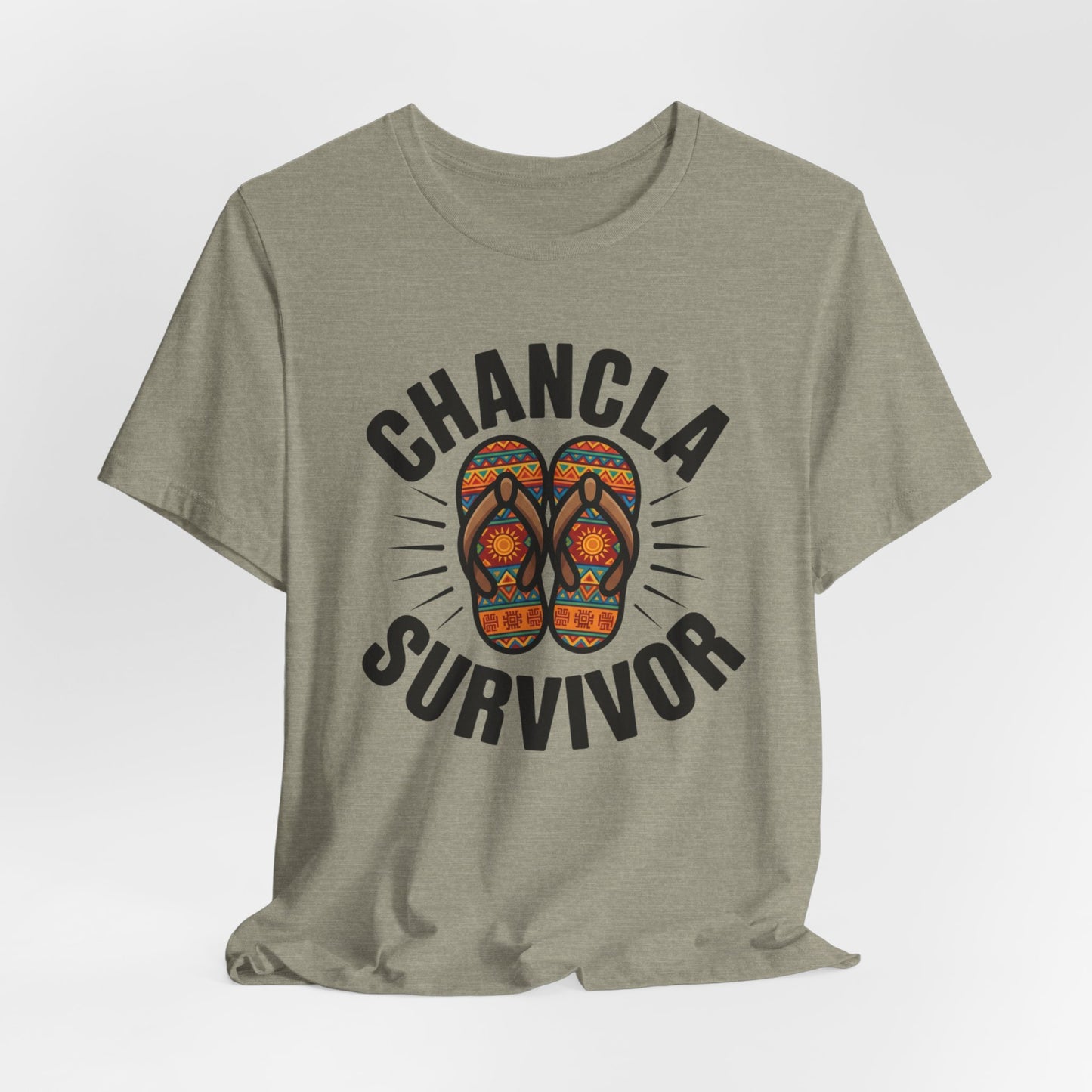 Chancla Survivor T-Shirt - Latino Heritage Tee - Hispanic Humor Gift - Abuela Power - Mexican Funny Shirt - Chancla Vida