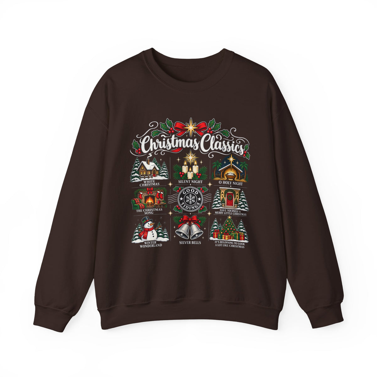 Christmas Classics Sweatshirt - Christmas Song Sweater - Silent Night O Holy Night - Cozy Nostalgic Christmas Music Gift
