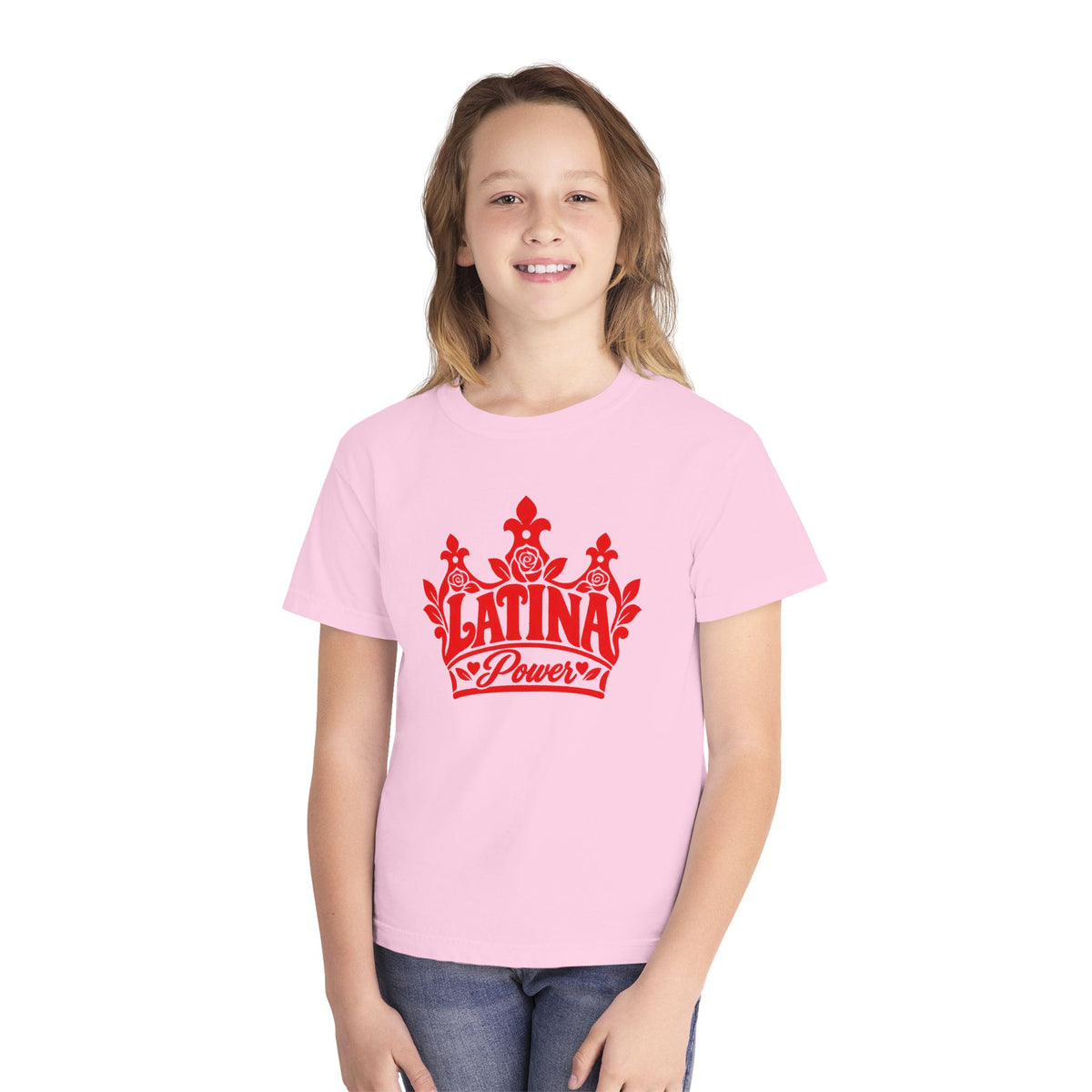 Latina Power Crown Kids Shirt - Youth Mexican Latina Pride Tee - Latina Girl Gift - Reina Corona Spanish Kids Shirt