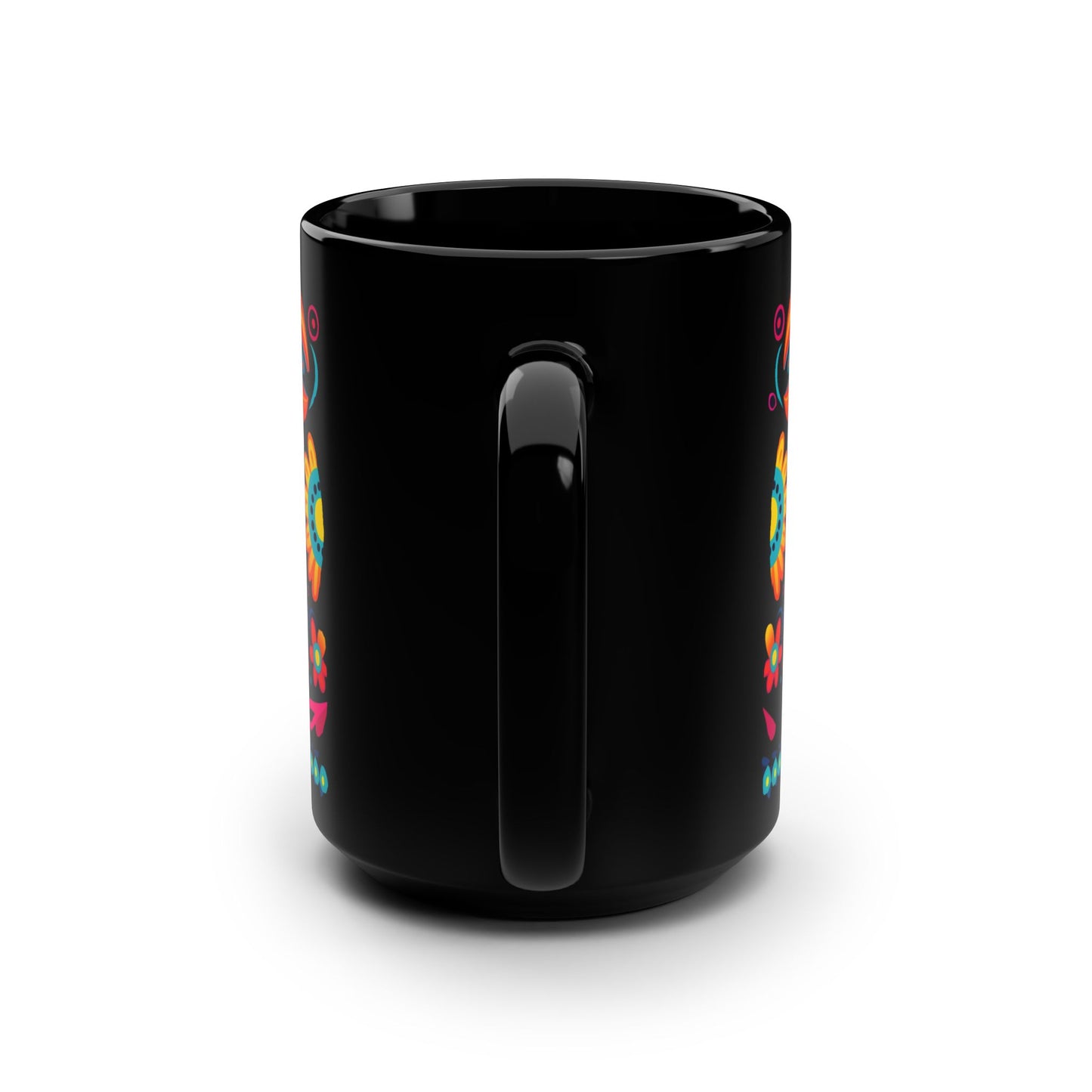 Skull Calavera Día de los Muertos Mug | Black Mug, 15oz , Dia De Muerto , Dia de Muertos Decor
