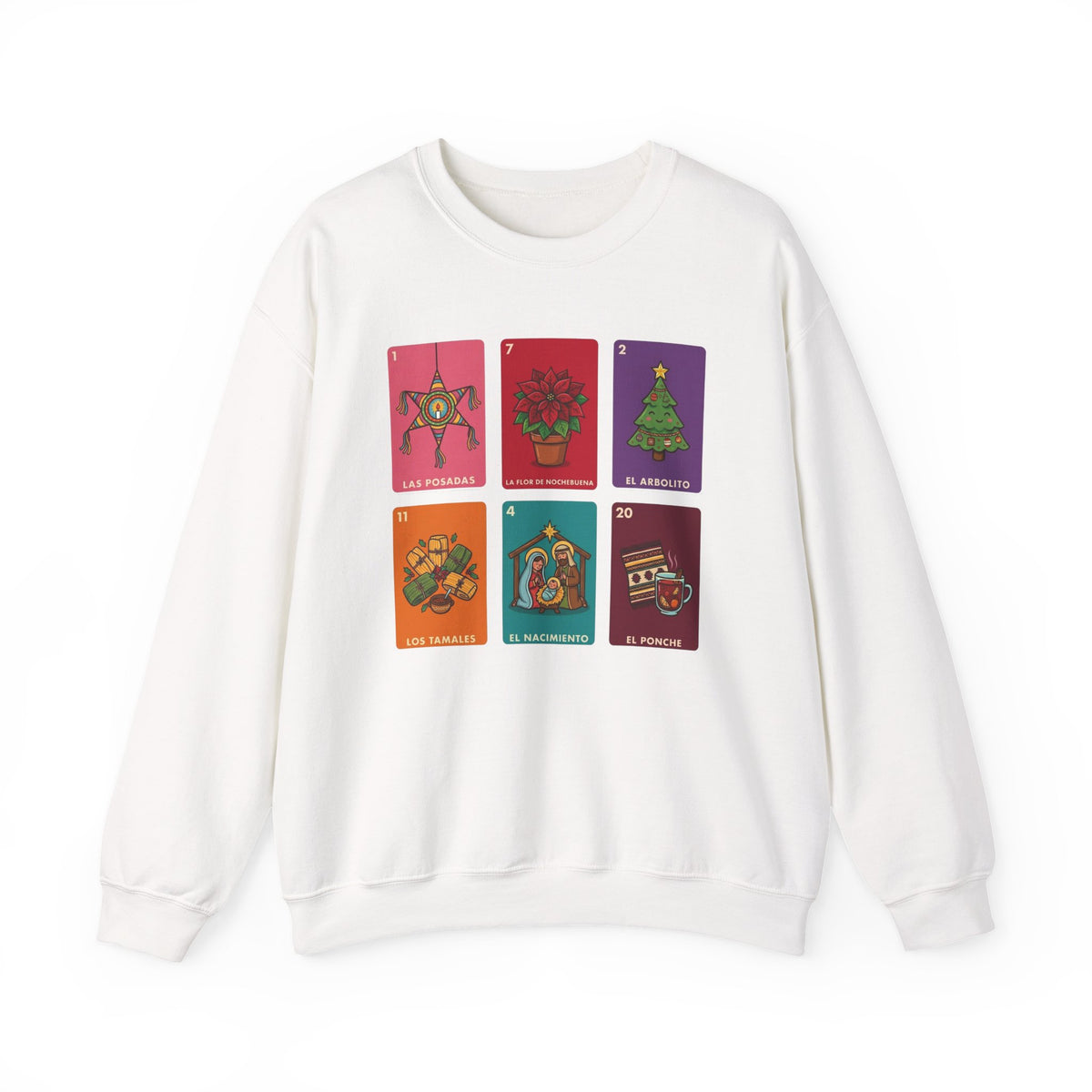 Loteria Navidad Sweatshirt - Mexican Christmas Loteria Sweater - Navidad Mexicana Posadas Tamales Ponche Crewneck