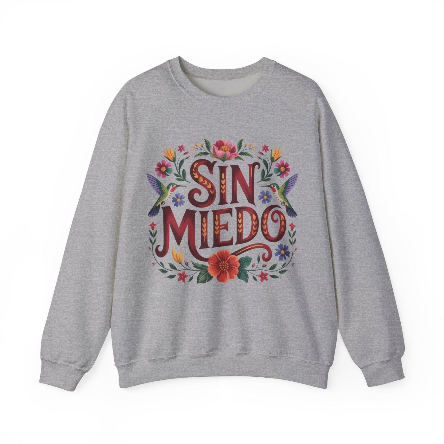Sin Miedo Sweatshirt - Faith Over Fear Christian Gift - Hispanic Religious Wear - Spiritual Hoodie - Catholic Gift