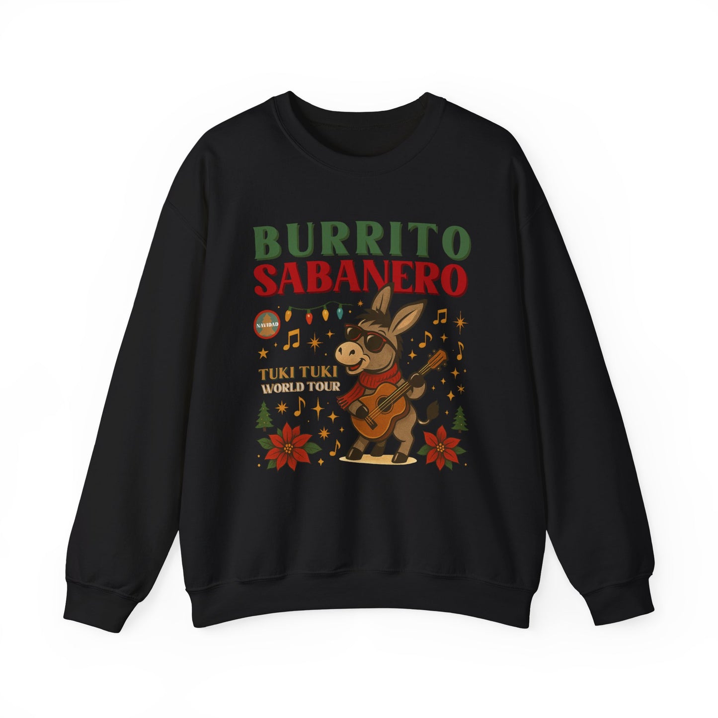 Burrito Sabanero Crewneck Sweater | Sueter De Navidad | Funny Xmas Sweatshirt | Noche Buena Suéter | Cozy Unisex Holiday Pullover