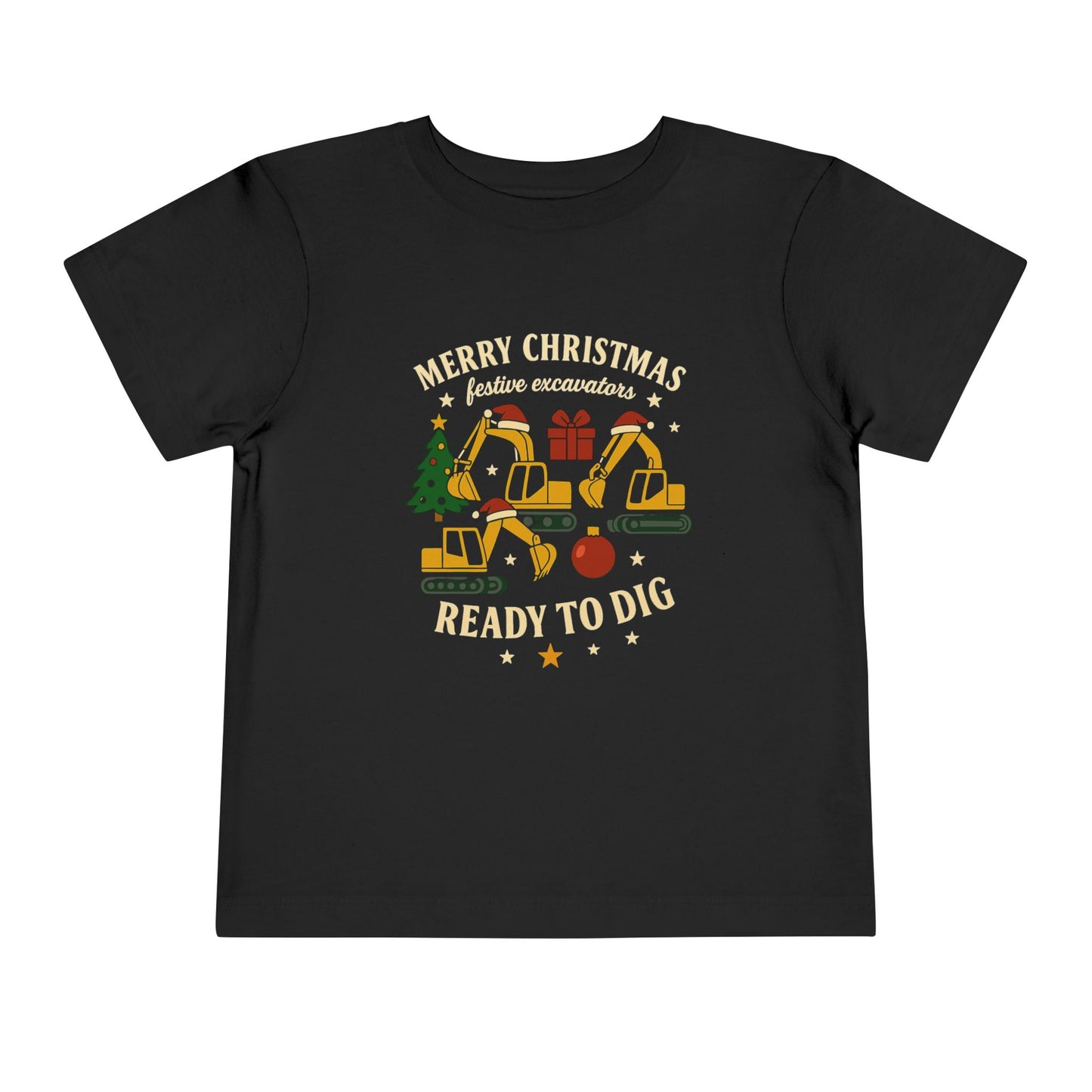 Christmas Excavators Toddler Short Sleeve Tee