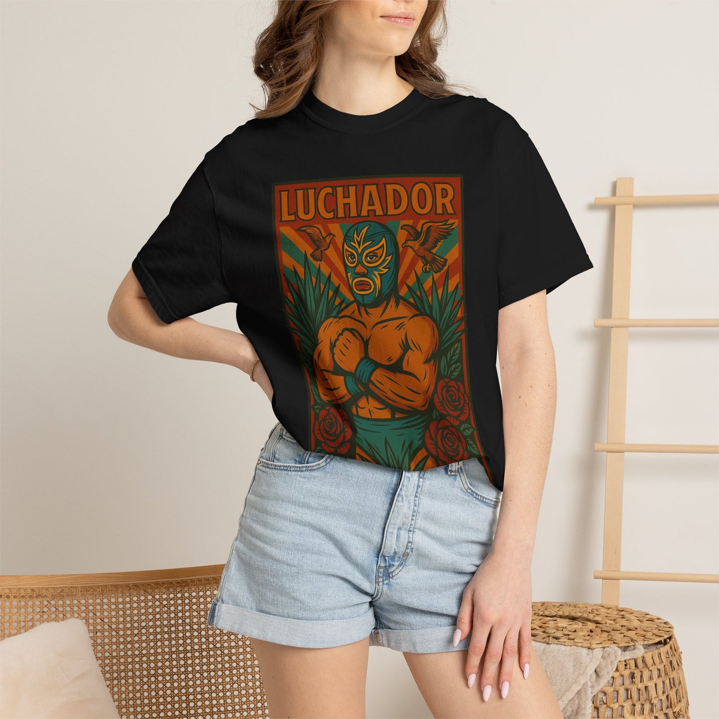 Luchador Agave T-Shirt, Mexican Wrestling Tee, Lucha Libre Plant Shirt, Unisex Top, Cinco de Mayo Gift, Festival Apparel
