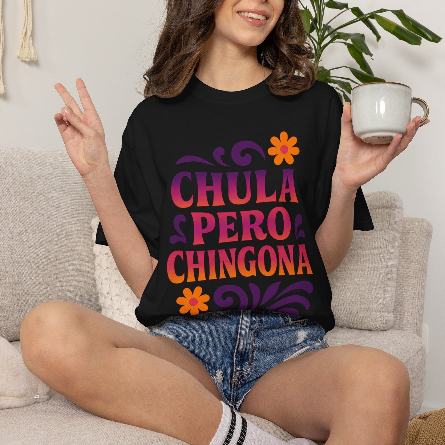 Chula Pero Chingona Shirt, Latina owned business support, brown business, activism tee, social T-Shirt (view 14 of 16)