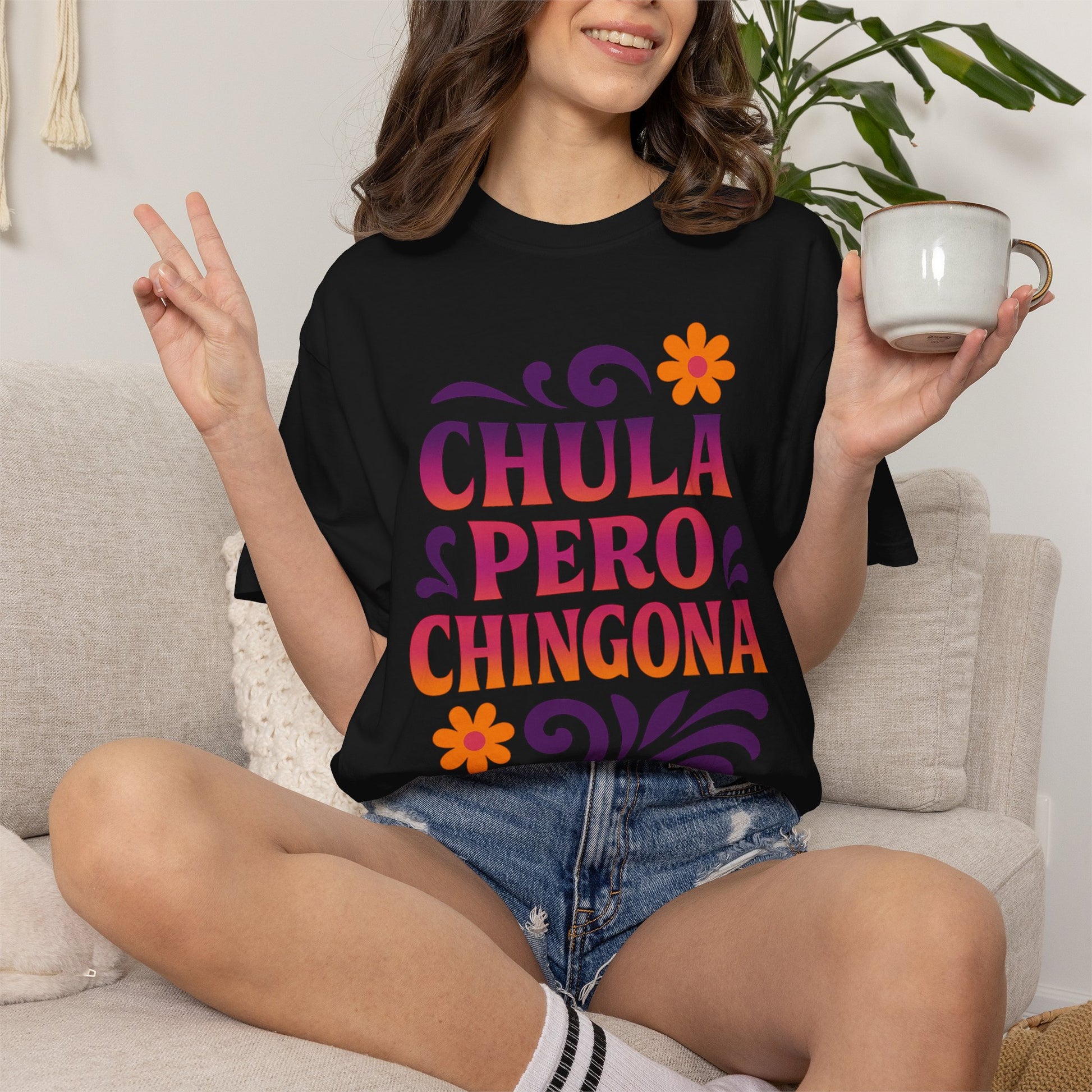 Chula Pero Chingona Shirt, Latina owned business support, brown business, activism tee, social T-Shirt (view 14 of 16)
