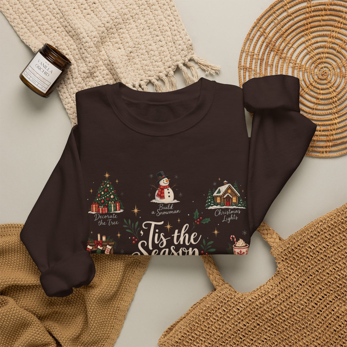 Tis the Season Sweatshirt - Cozy Christmas Sweater - Christmas Movie Night Hot Cocoa - Bake the Cookies Holiday Gift