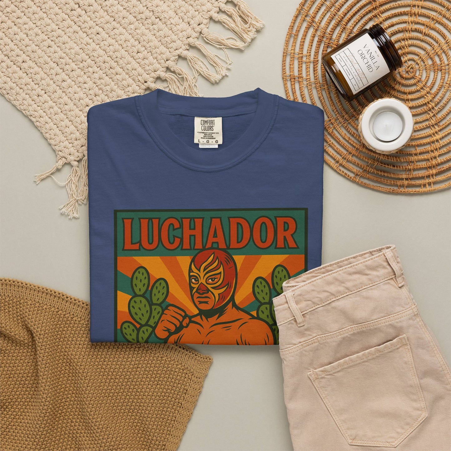 Luchador Nopales T-Shirt, Mexican Wrestling Tee, Lucha Libre Plant Shirt, Unisex Top, Cinco de Mayo Gift, Festival Apparel