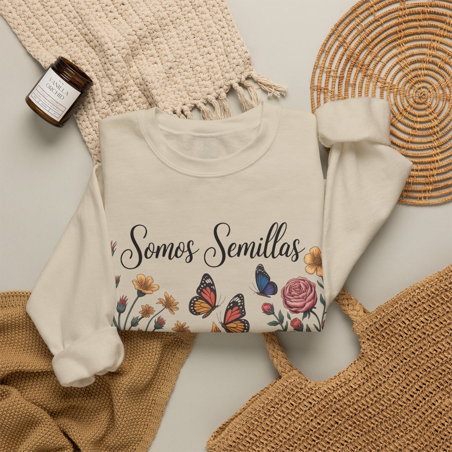 Somos Semillas Sweatshirt - Latino Pride We Are Seeds Message - Hispanic Heritage Inspirational Gift