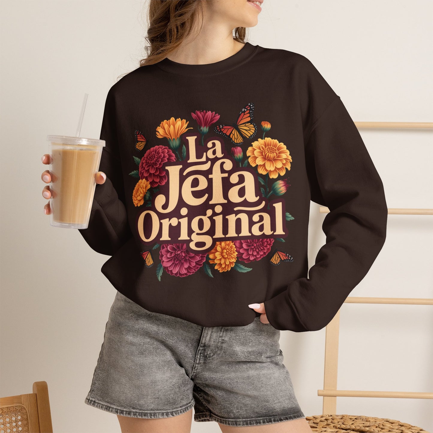 La Jefa Sweatshirt - Latina Boss Babe Gift - Mujer Fuerte Empowerment Hoodie - Feminist Gift for Her - Latina Pride Wear