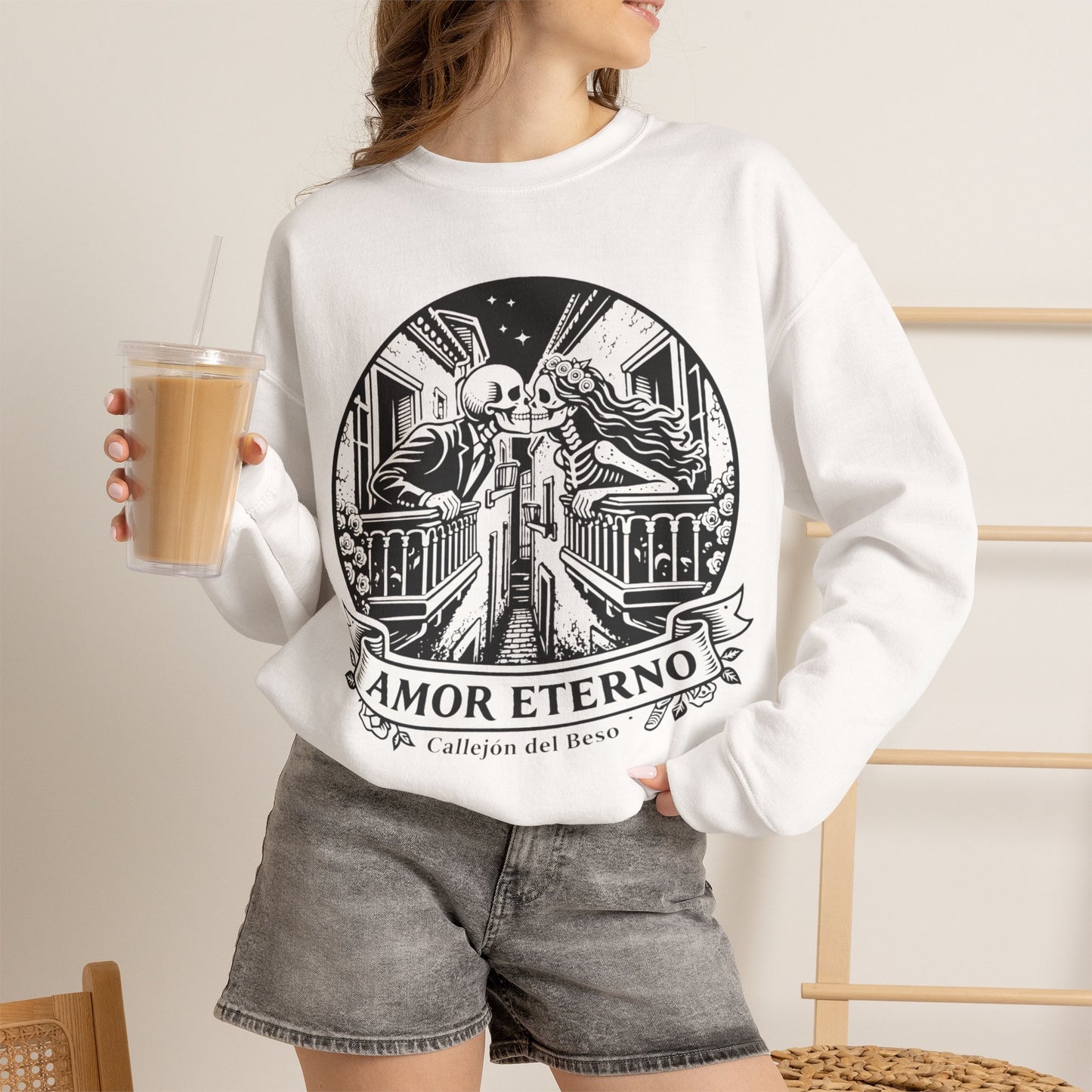 Amor Eterno Sweatshirt - Eternal Love Gift for Her, Hispanic Love Wear, Relationship Goals Corazon Forever Hoodie