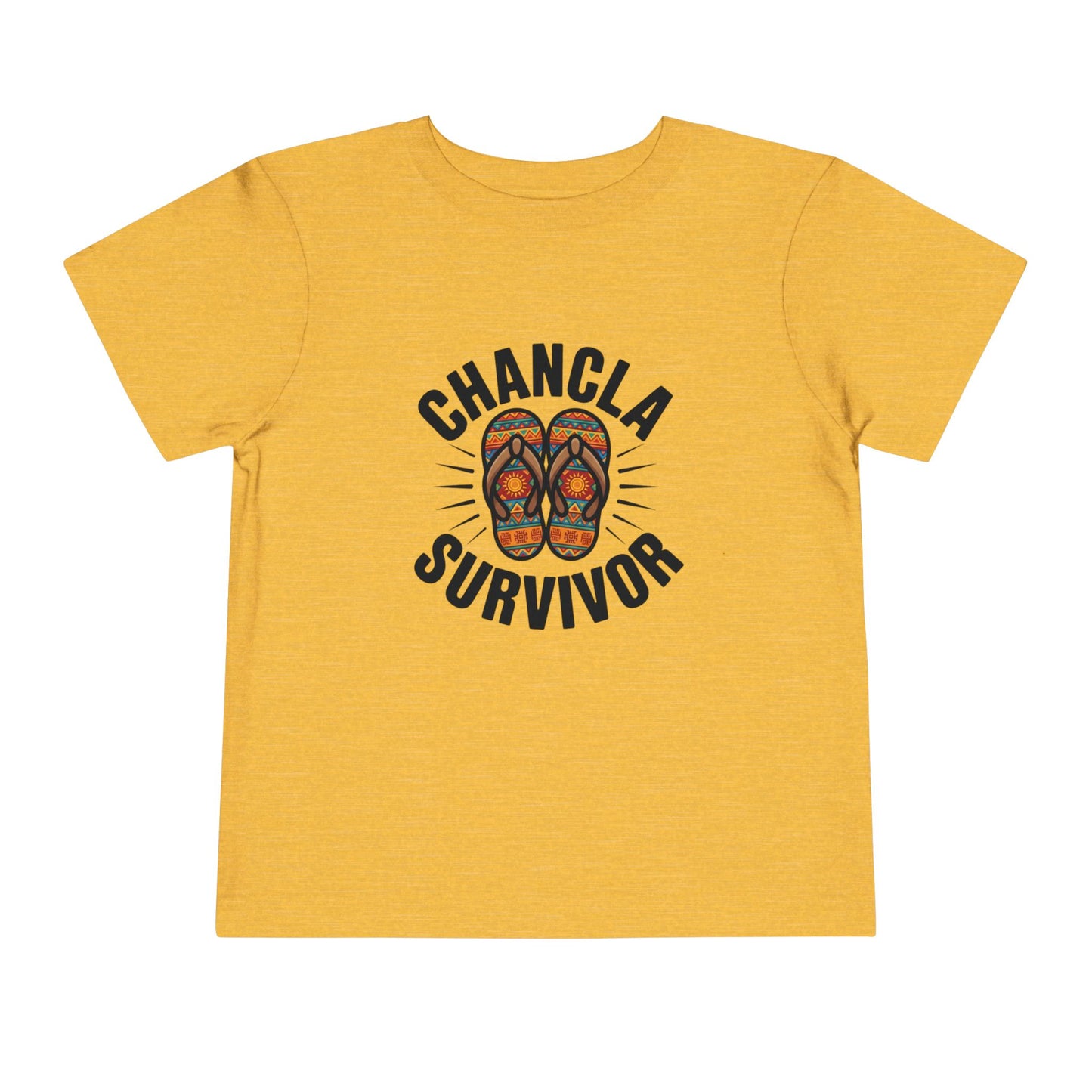 Chancla Survivor Kids T-Shirt - Funny Latino Heritage Tee - Hispanic Pride Gift - Mexican Humor Shirt - Abuela Power - Cultura Latina