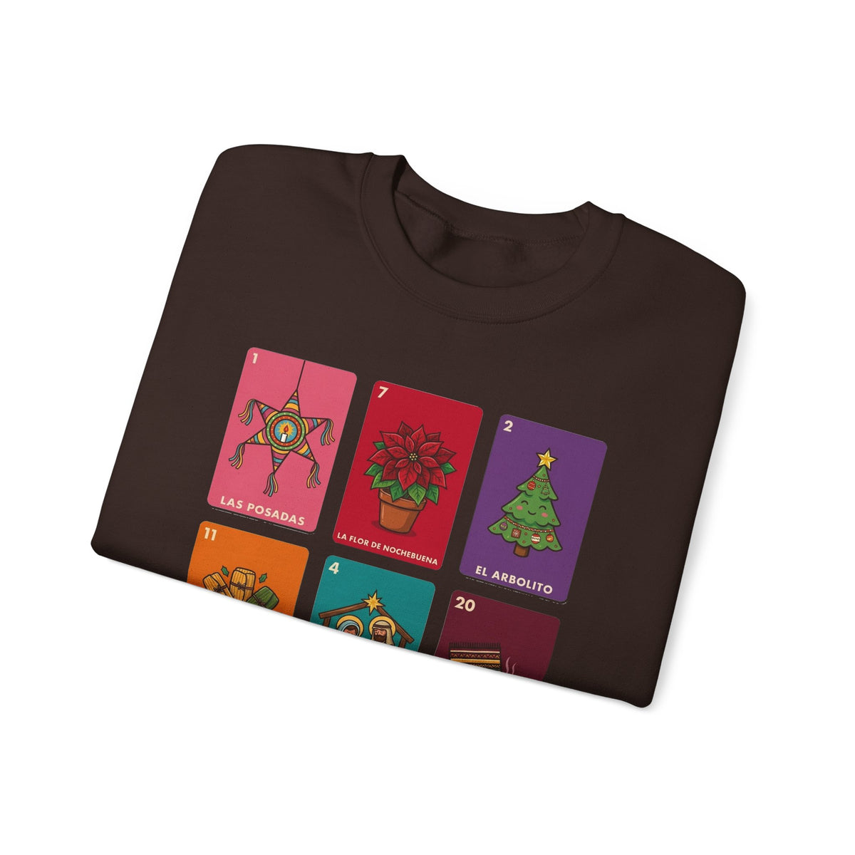 Loteria Navidad Sweatshirt - Mexican Christmas Loteria Sweater - Navidad Mexicana Posadas Tamales Ponche Crewneck