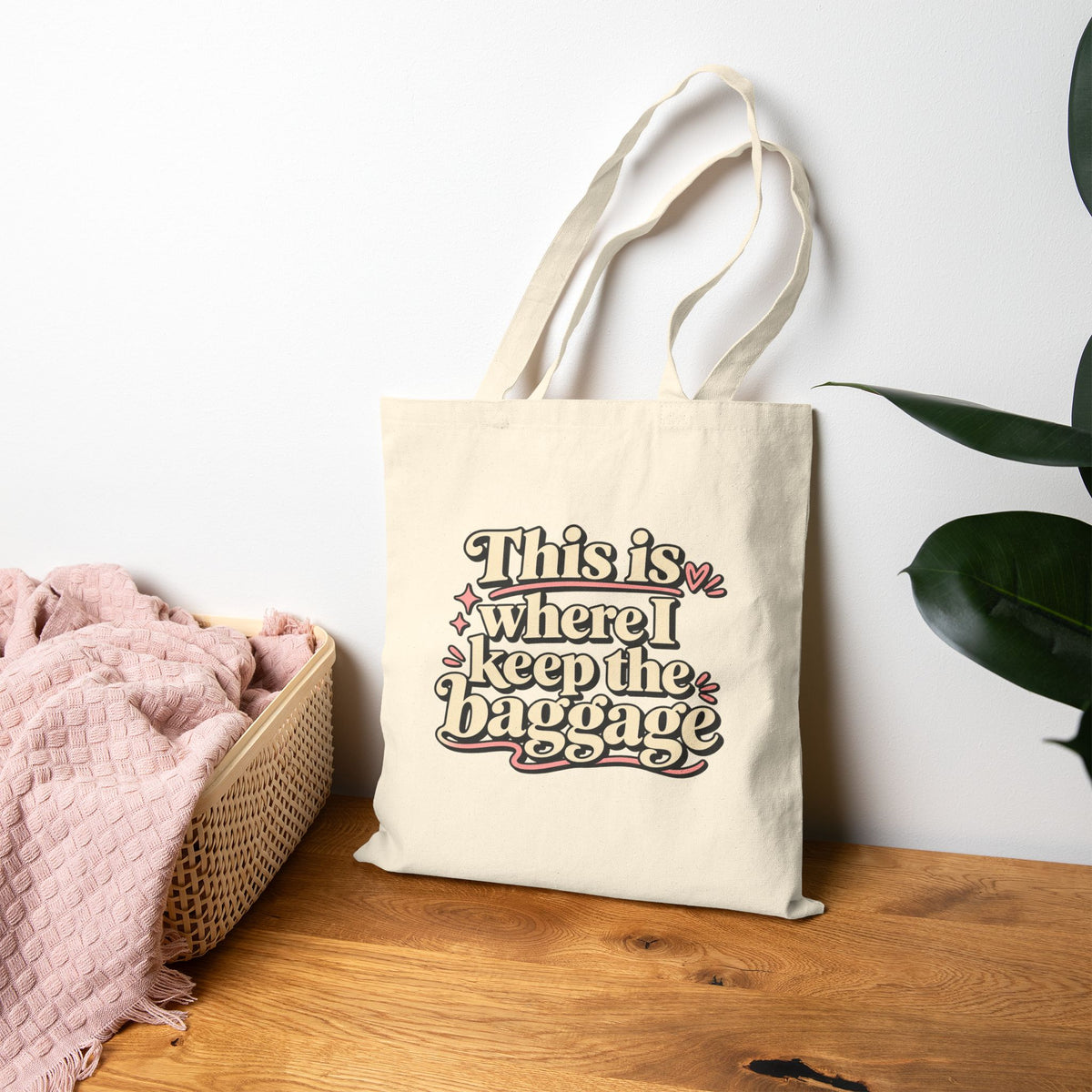 This Is Where I Keep The Baggage Tote - Funny Emotional Baggage Canvas Tote Bag