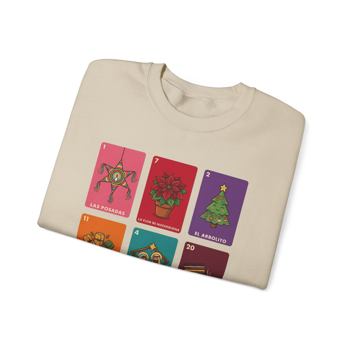Loteria Navidad Sweatshirt - Mexican Christmas Loteria Sweater - Navidad Mexicana Posadas Tamales Ponche Crewneck