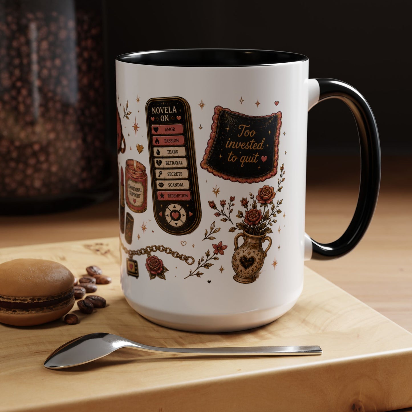 Novela Comadre Mug - Latina Gift for Coffee Lovers | Regalos para Mujer en Español | Bilingual Chisme Cup