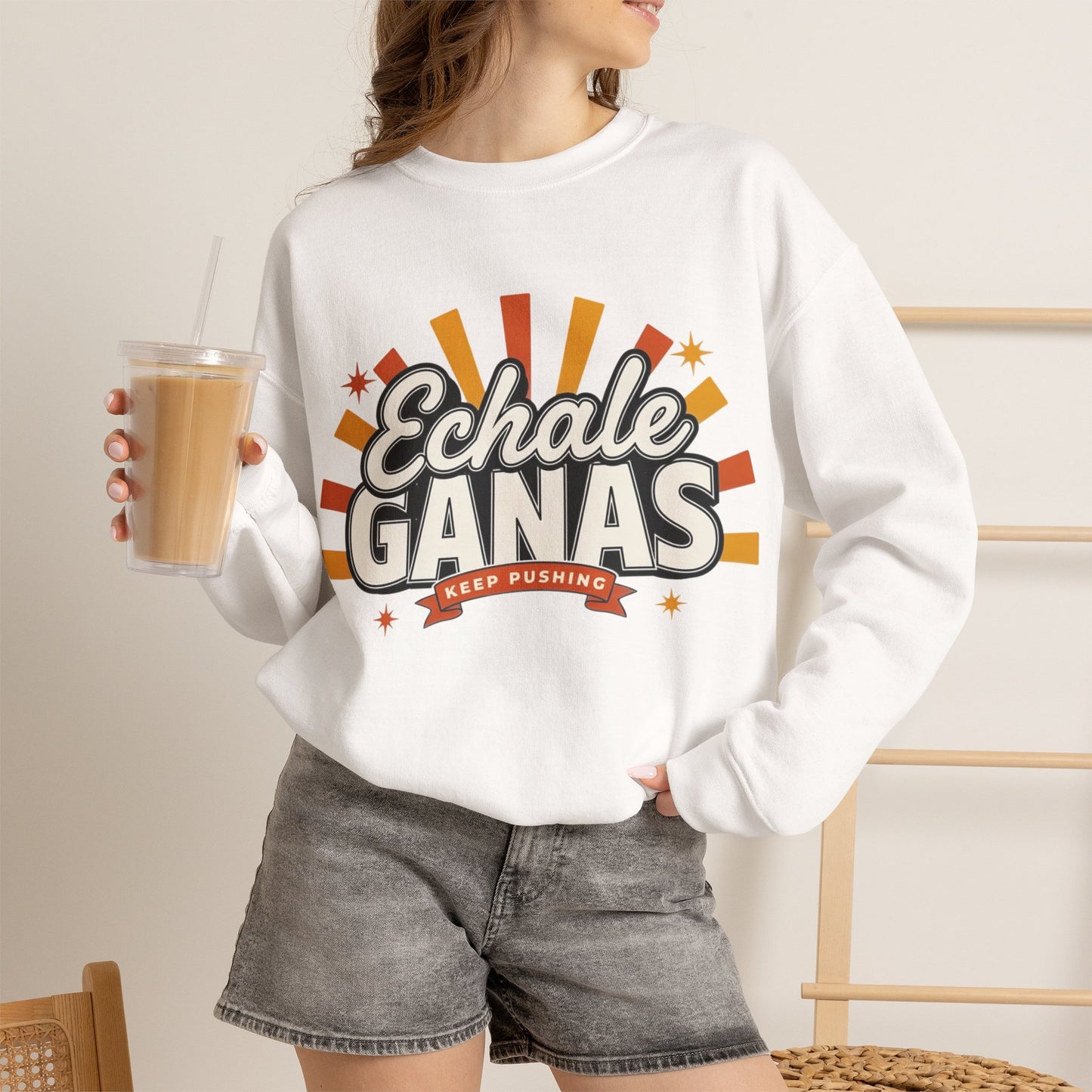 Echale Ganas Sweatshirt - Latina Pride Gift - Spanish Motivational Pullover - Regalos Para Mujer - Latina Power Hoodie