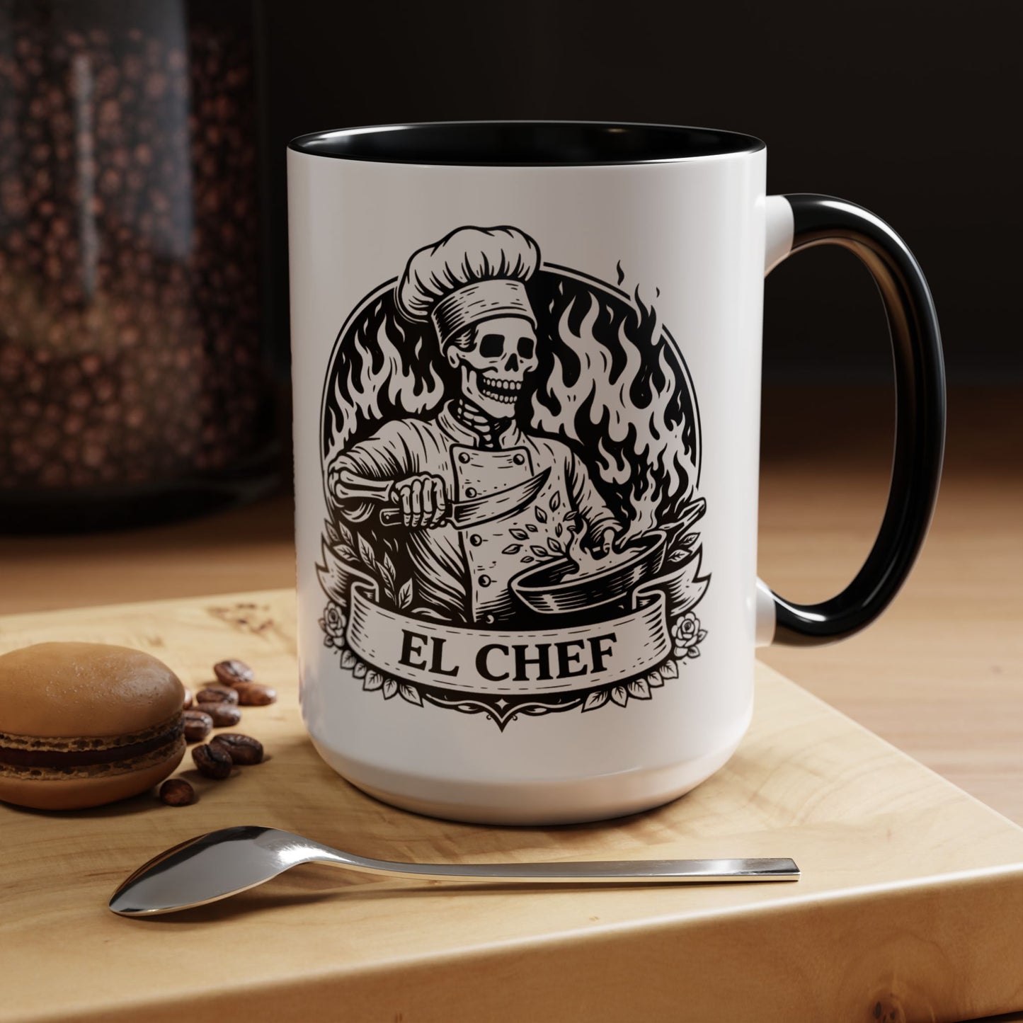 El Chef Loteria Mug - Latino Art Kitchen Cup - Mexican Chef Gift - Cocina Latina Aesthetic - Loteria Kitchen Decor