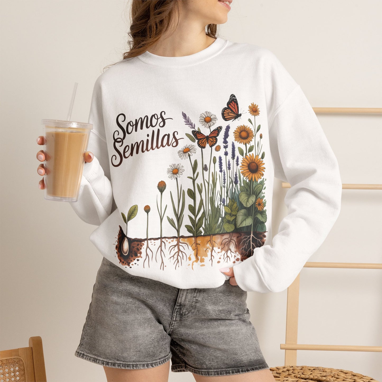 Somos Semillas Sweatshirt - Latino Heritage Sudadera - Hispanic Pride Gift - Semillas de Amor - Cultural Empowerment Wear
