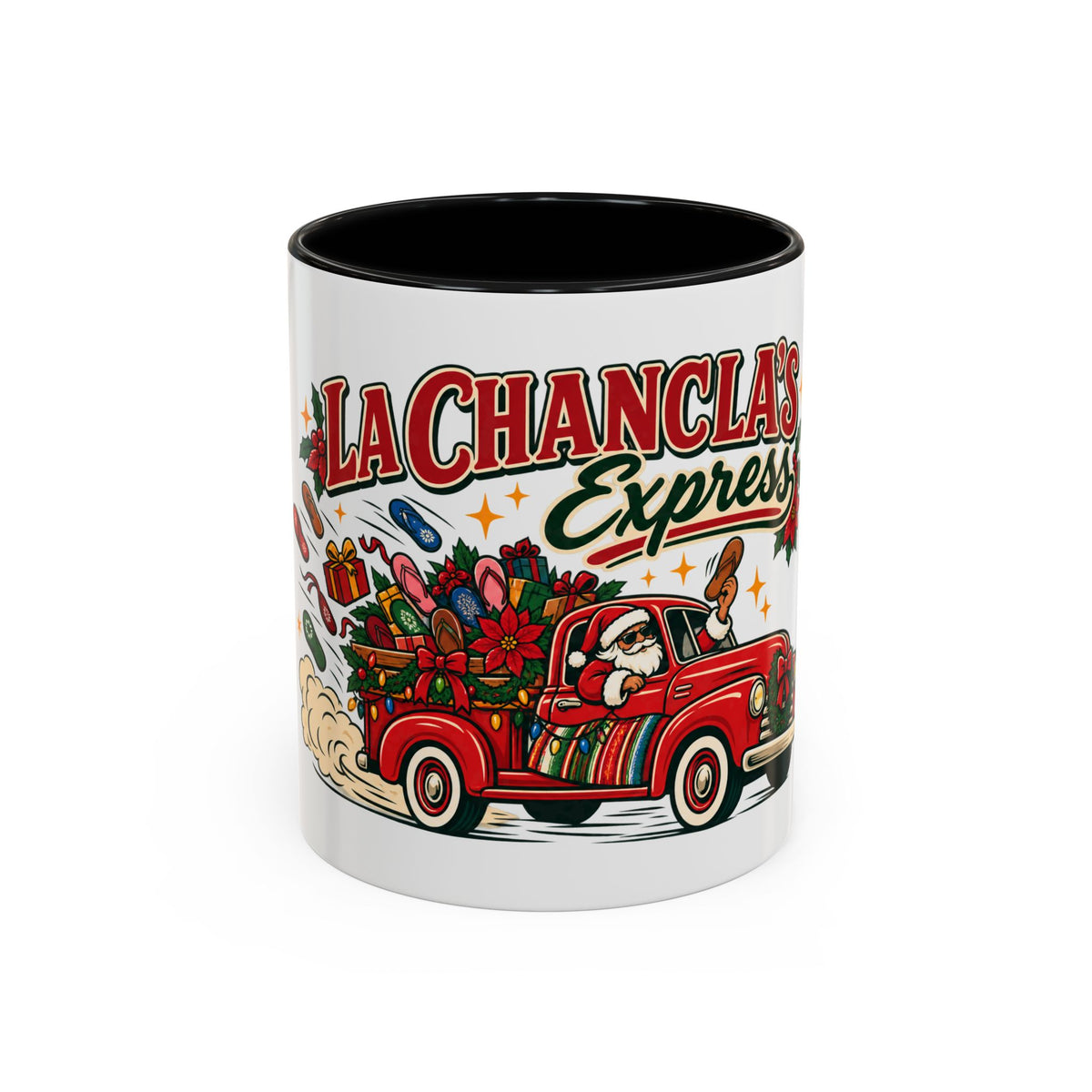 La Chancla Express Mug - Funny Mexican Christmas Mug - Santa Chancla Navidad Gift