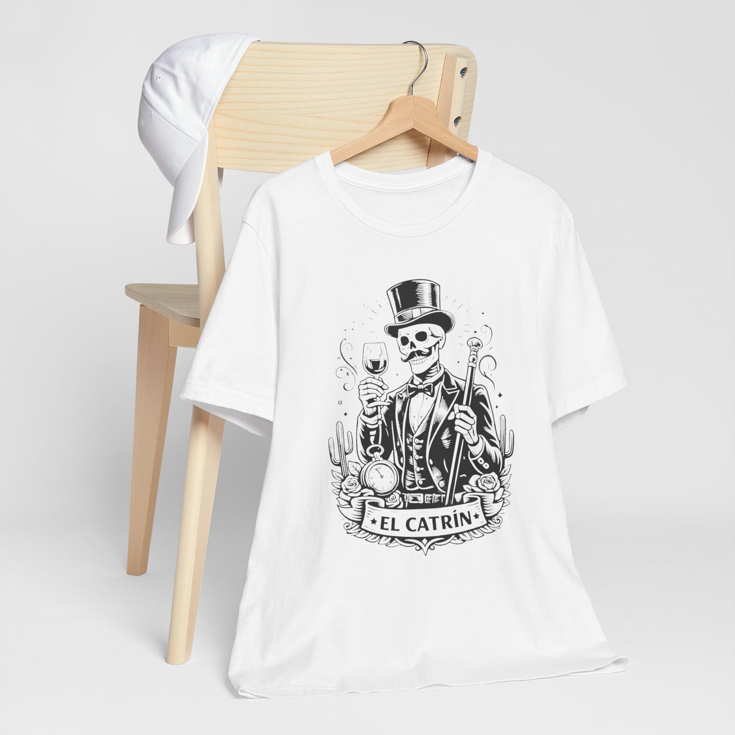 El Catrin T-Shirt - Mexican Skull Dia de los Muertos Tee - Latino Heritage Gift - Calavera Skeleton Art Shirt