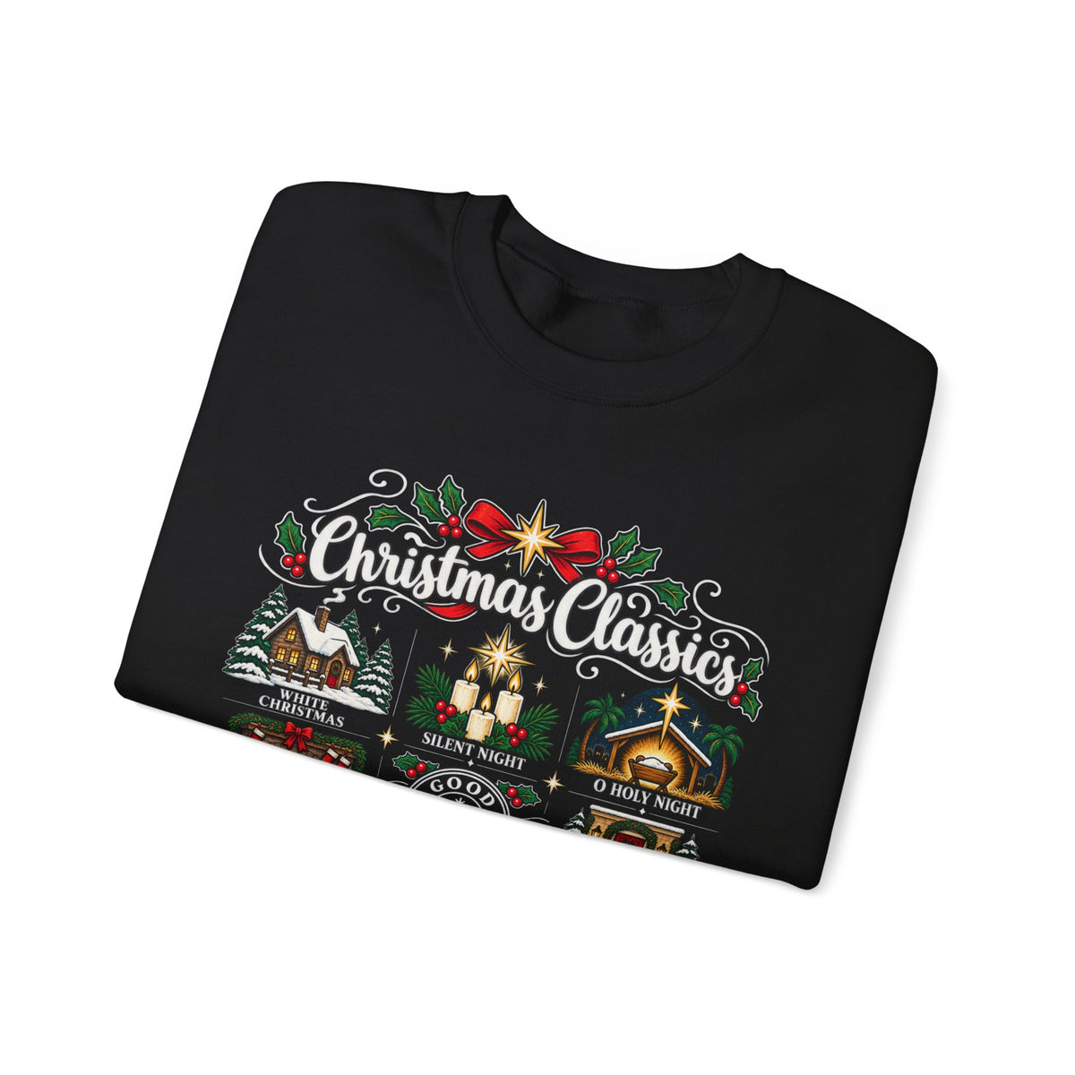 Christmas Classics Sweatshirt - Christmas Song Sweater - Silent Night O Holy Night - Cozy Nostalgic Christmas Music Gift