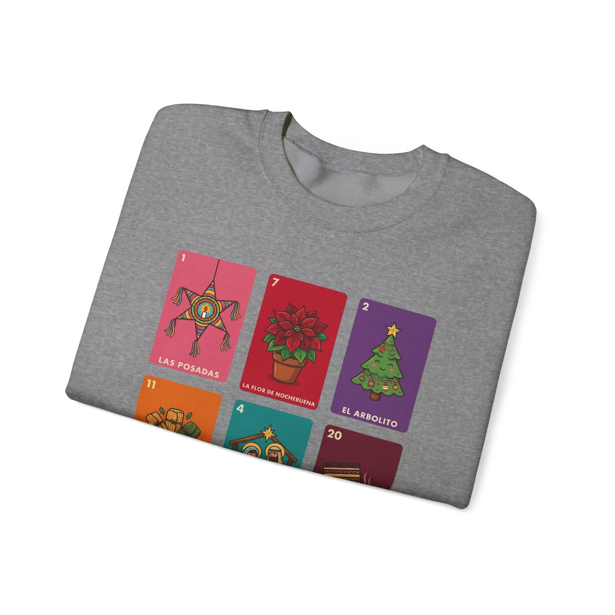 Loteria Navidad Sweatshirt - Mexican Christmas Loteria Sweater - Navidad Mexicana Posadas Tamales Ponche Crewneck