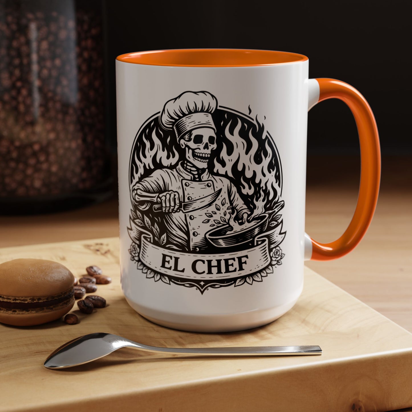 El Chef Loteria Mug - Latino Art Kitchen Cup - Mexican Chef Gift - Cocina Latina Aesthetic - Loteria Kitchen Decor