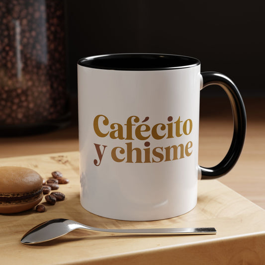 Cafe y Chisme Mug — Latino Coffee Cup Gift for Gossip Time with Amigas