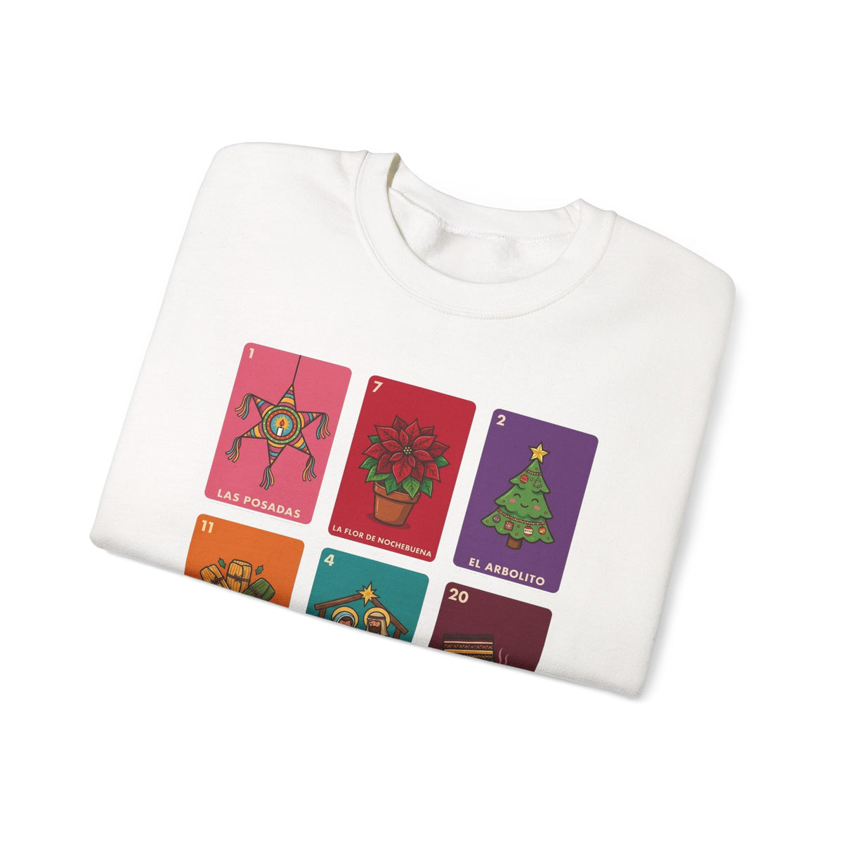 Loteria Navidad Sweatshirt - Mexican Christmas Loteria Sweater - Navidad Mexicana Posadas Tamales Ponche Crewneck