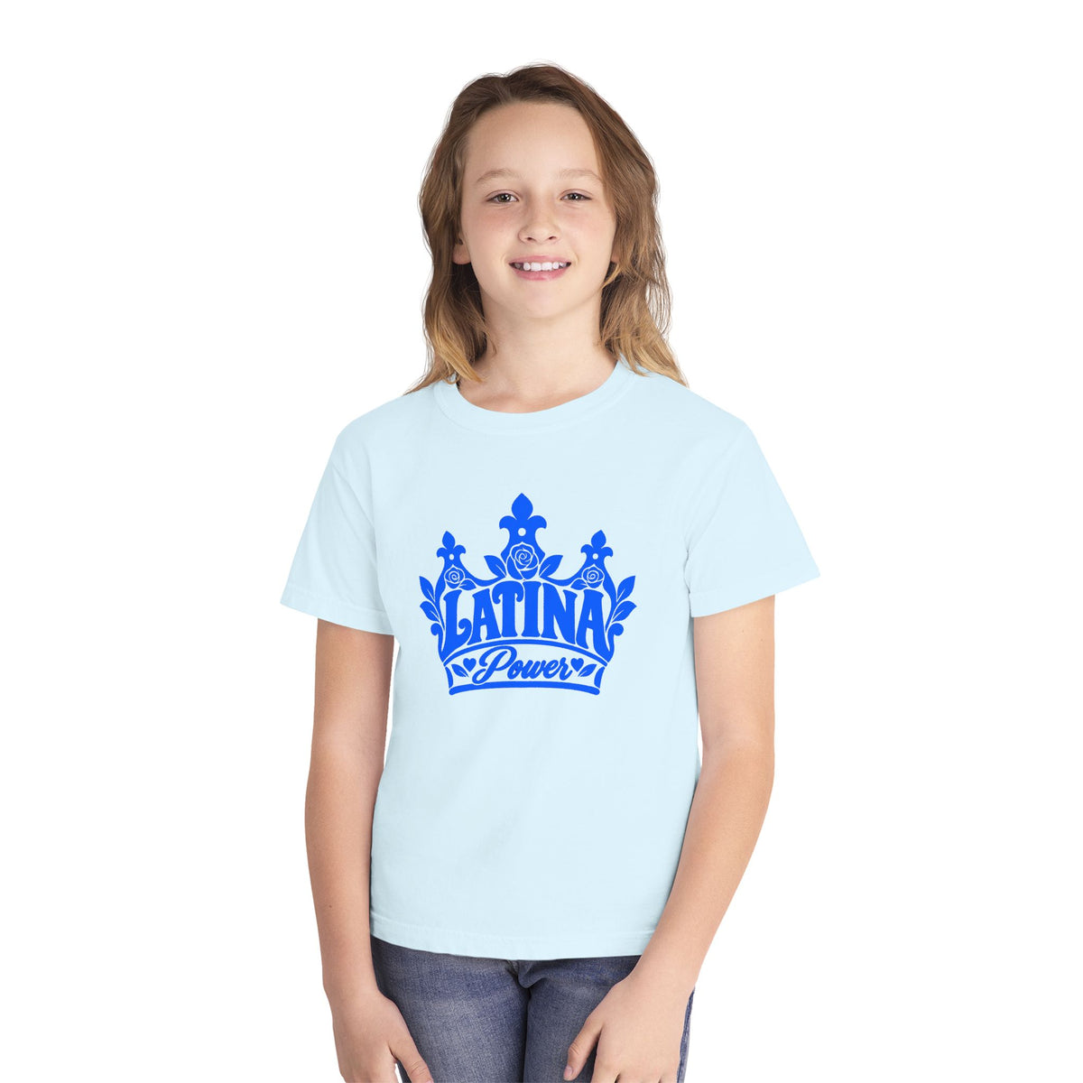 Latina Power Crown Kids Shirt - Youth Mexican Latina Pride Tee - Latina Girl Gift - Reina Corona Spanish Kids Shirt