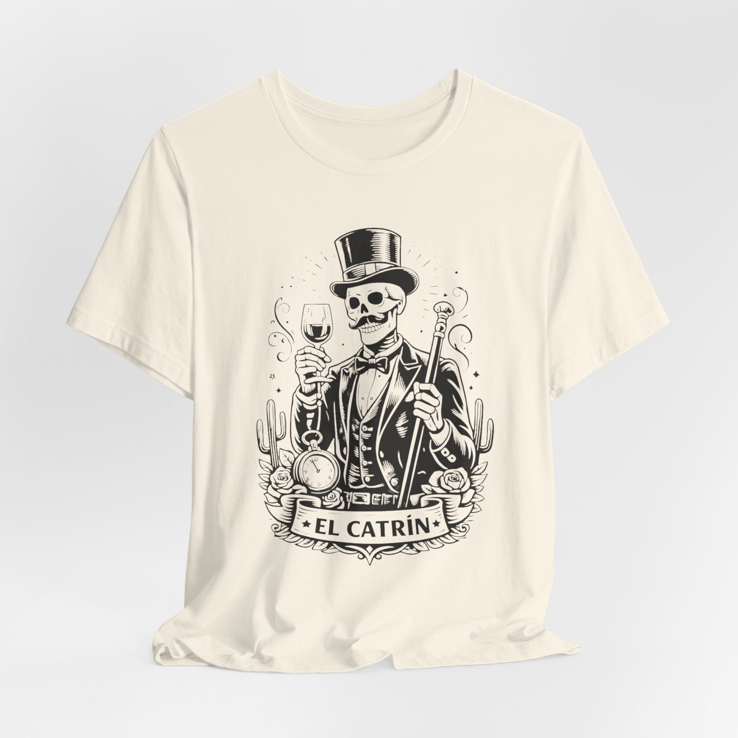 El Catrin T-Shirt - Mexican Skull Dia de los Muertos Tee - Latino Heritage Gift - Calavera Skeleton Art Shirt