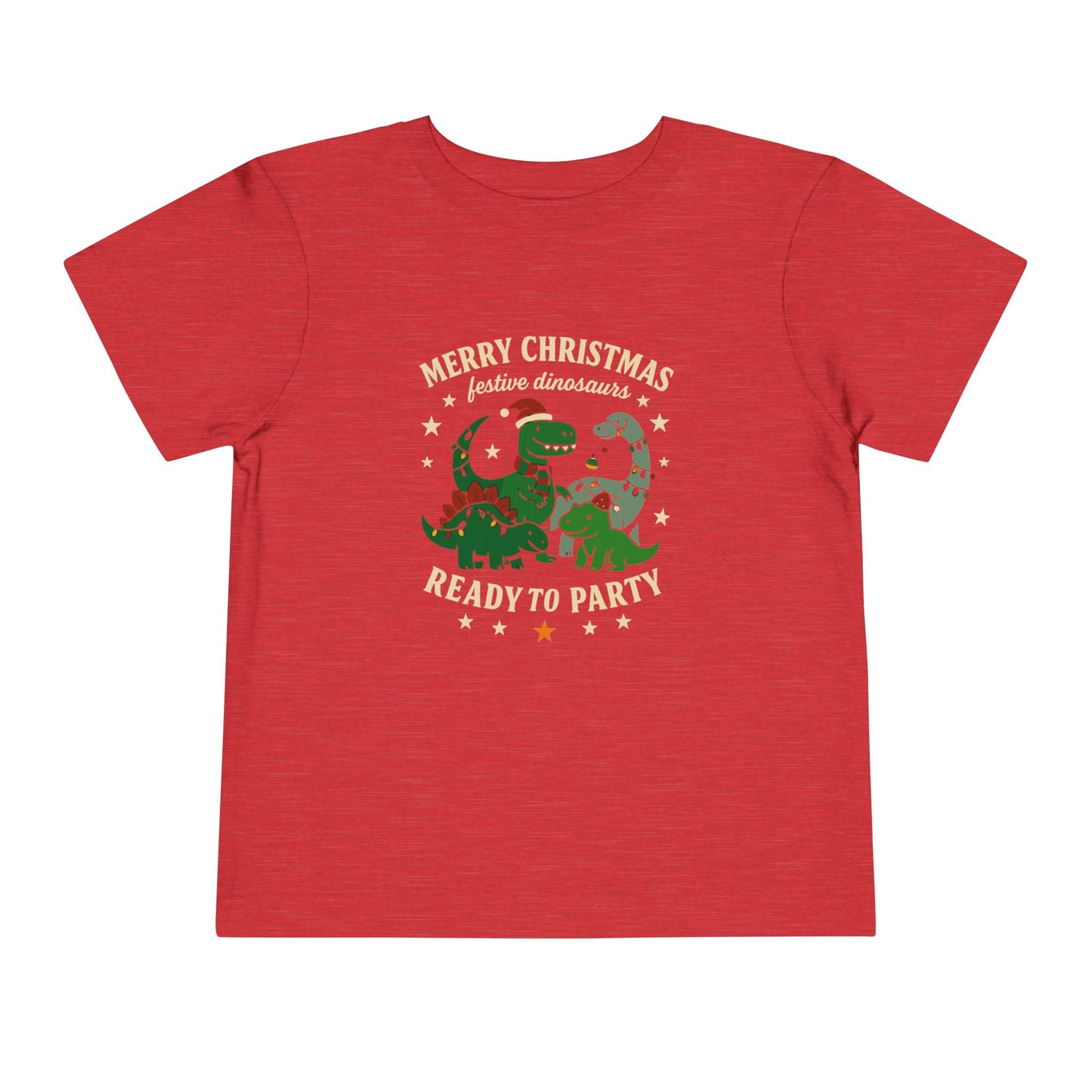 Christmas Dinosaurs Toddler Short Sleeve Tee