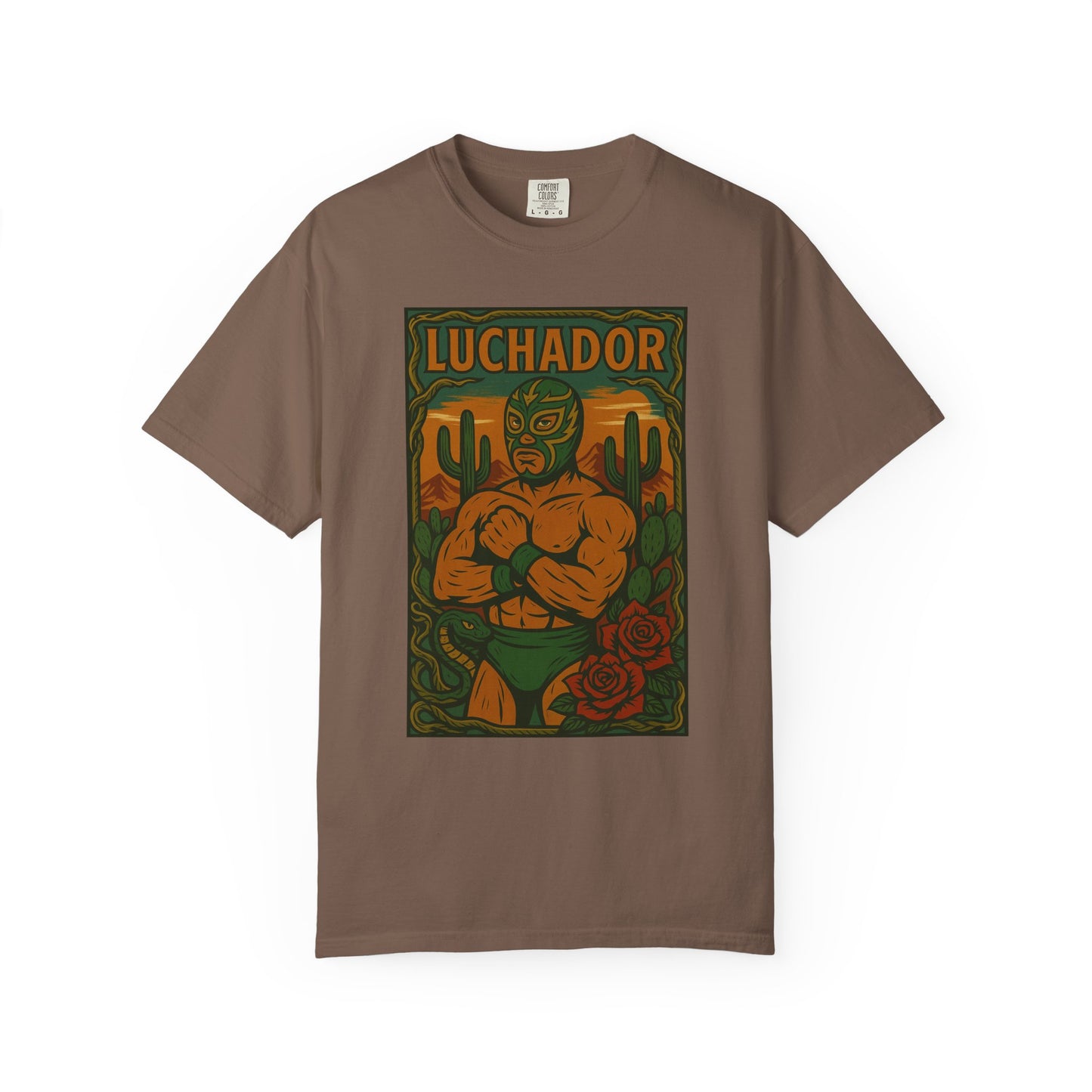 Desert Luchador T-Shirt, Mexican Wrestling Tee, Lucha Libre Plant Shirt, Unisex Top, Cinco de Mayo Gift, Festival Apparel