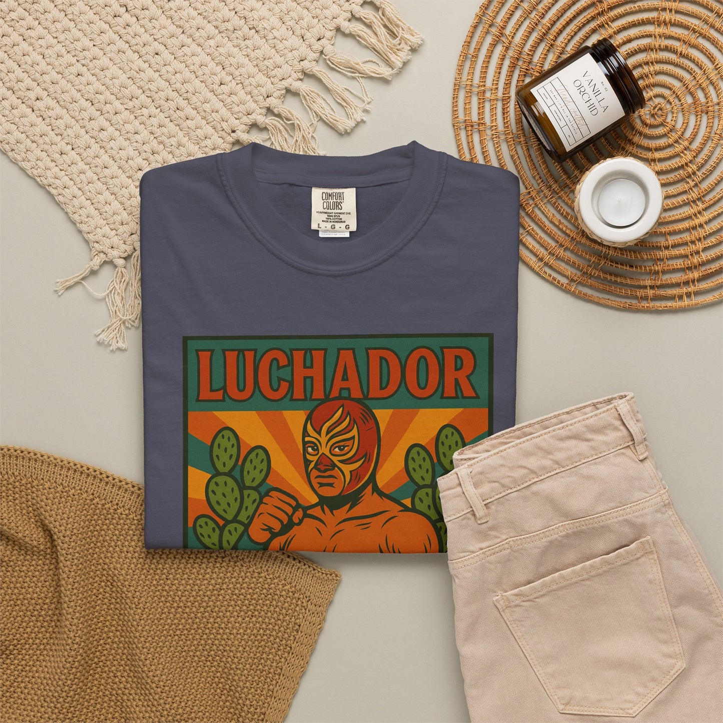Luchador Nopales T-Shirt, Mexican Wrestling Tee, Lucha Libre Plant Shirt, Unisex Top, Cinco de Mayo Gift, Festival Apparel