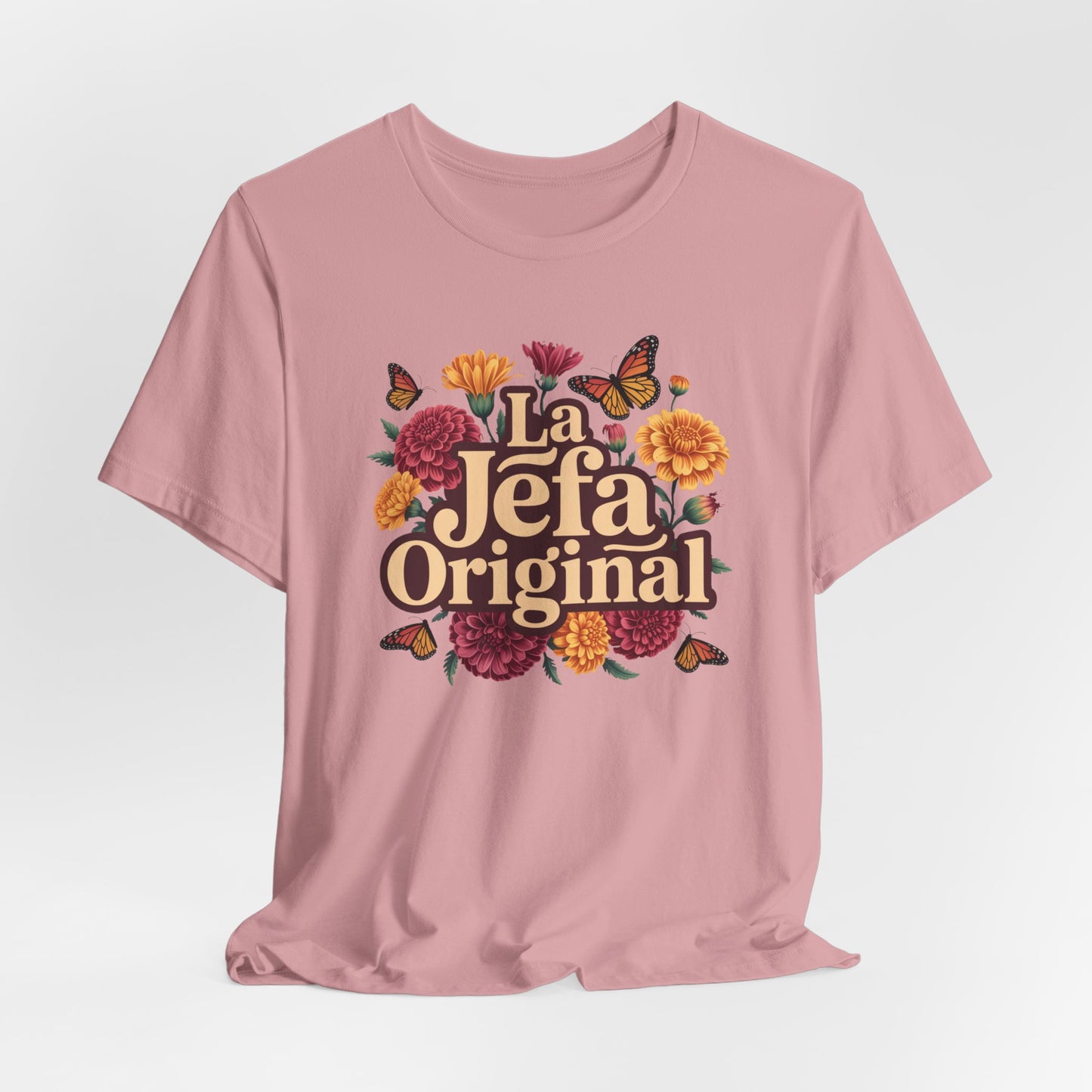 La Jefa Original T-Shirt - Latina Boss Lady Tee - Hispanic Pride Shirt - Bilingual Spanish Slang Gift for Her - Mujer Fuerte Empowerment