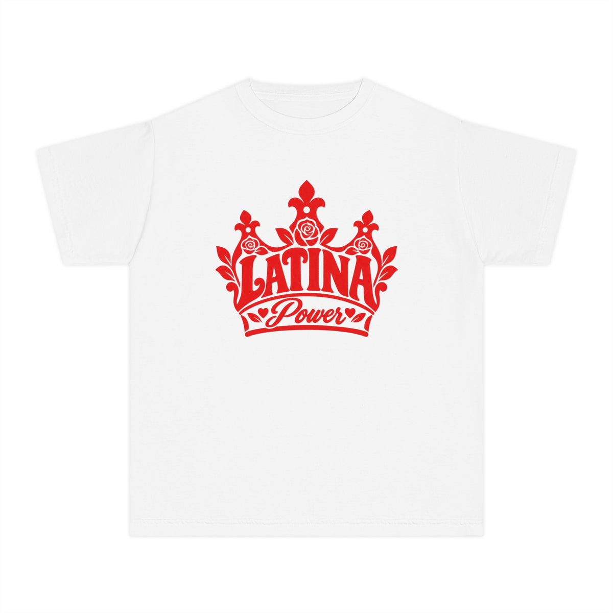 Latina Power Crown Kids Shirt - Youth Mexican Latina Pride Tee - Latina Girl Gift - Reina Corona Spanish Kids Shirt