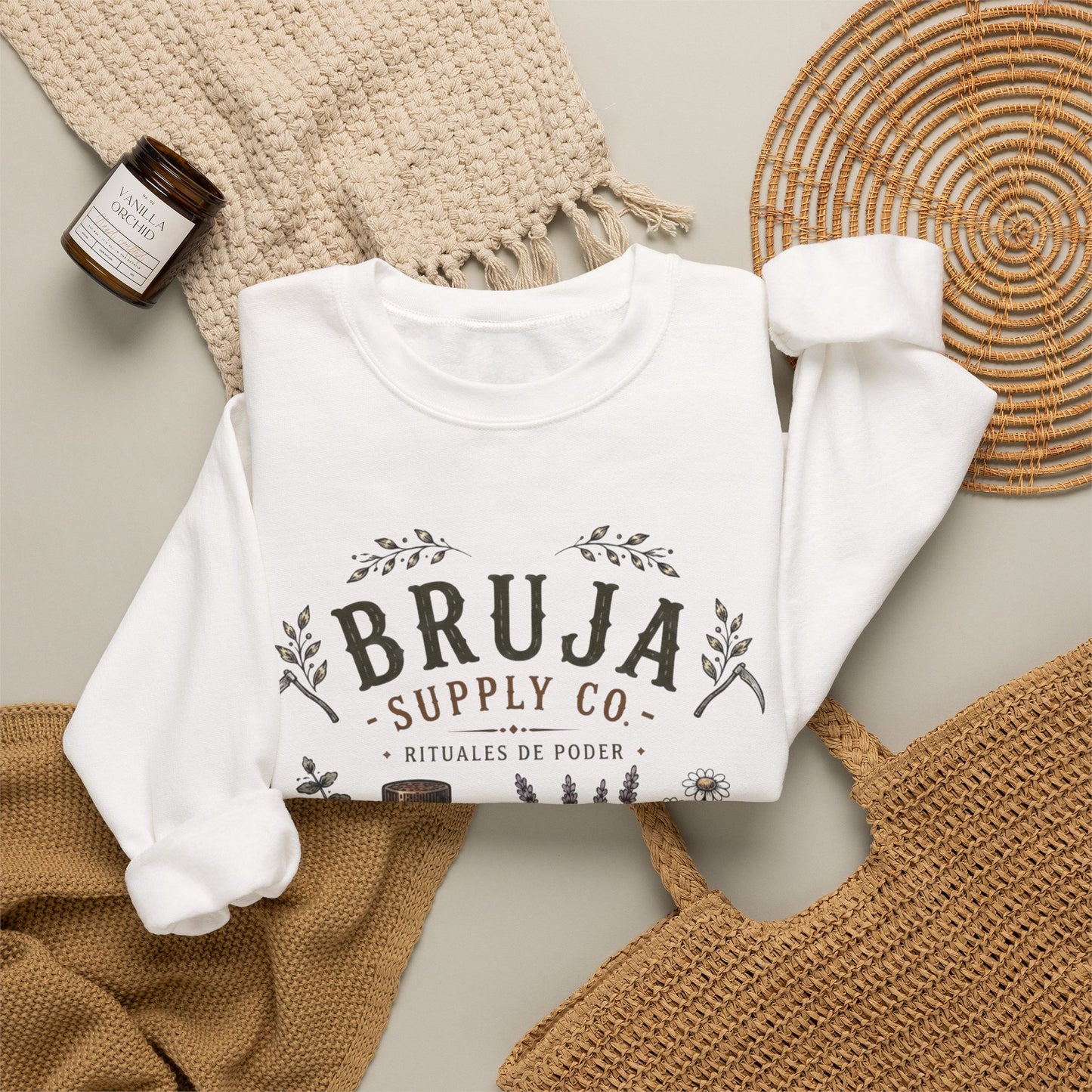Bruja Sweatshirt - Latina Witch Magic Power Sudadera - Spanish Gift for Her - Bruja Vibes Only - Latina Pride Clothing