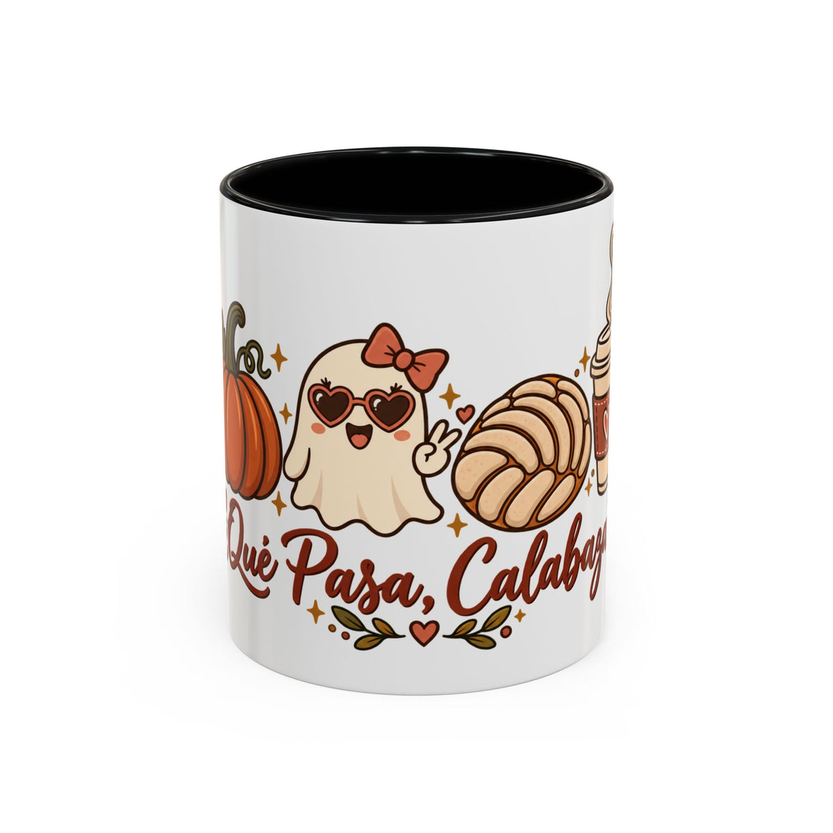 Que Pasa Calabaza Mug - Cute Fall Ghost Coffee Mug - Spanish Halloween Pumpkin Gift