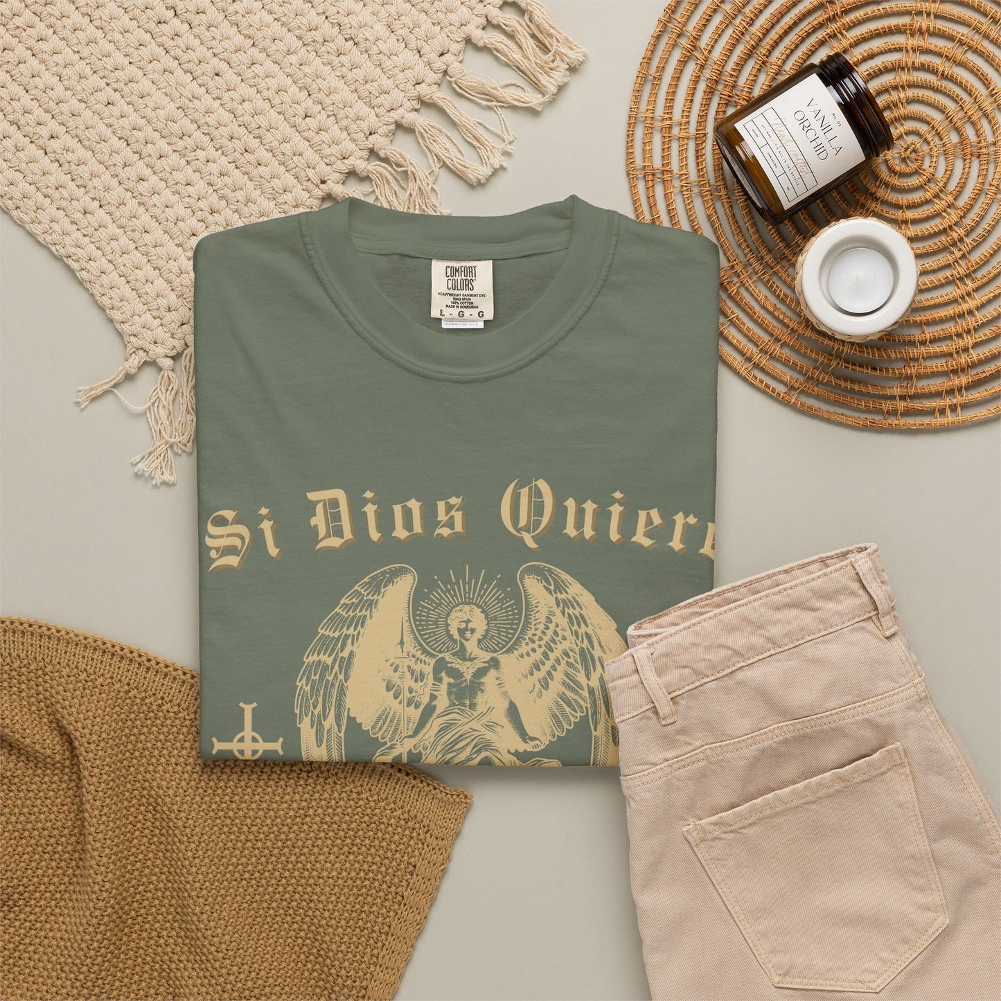 Si Dios Quiere Shirt |  Chicano Streetwear Tee | Latino Graphic Tee | Camisa Cristiana | Comfort Colors T Shirt