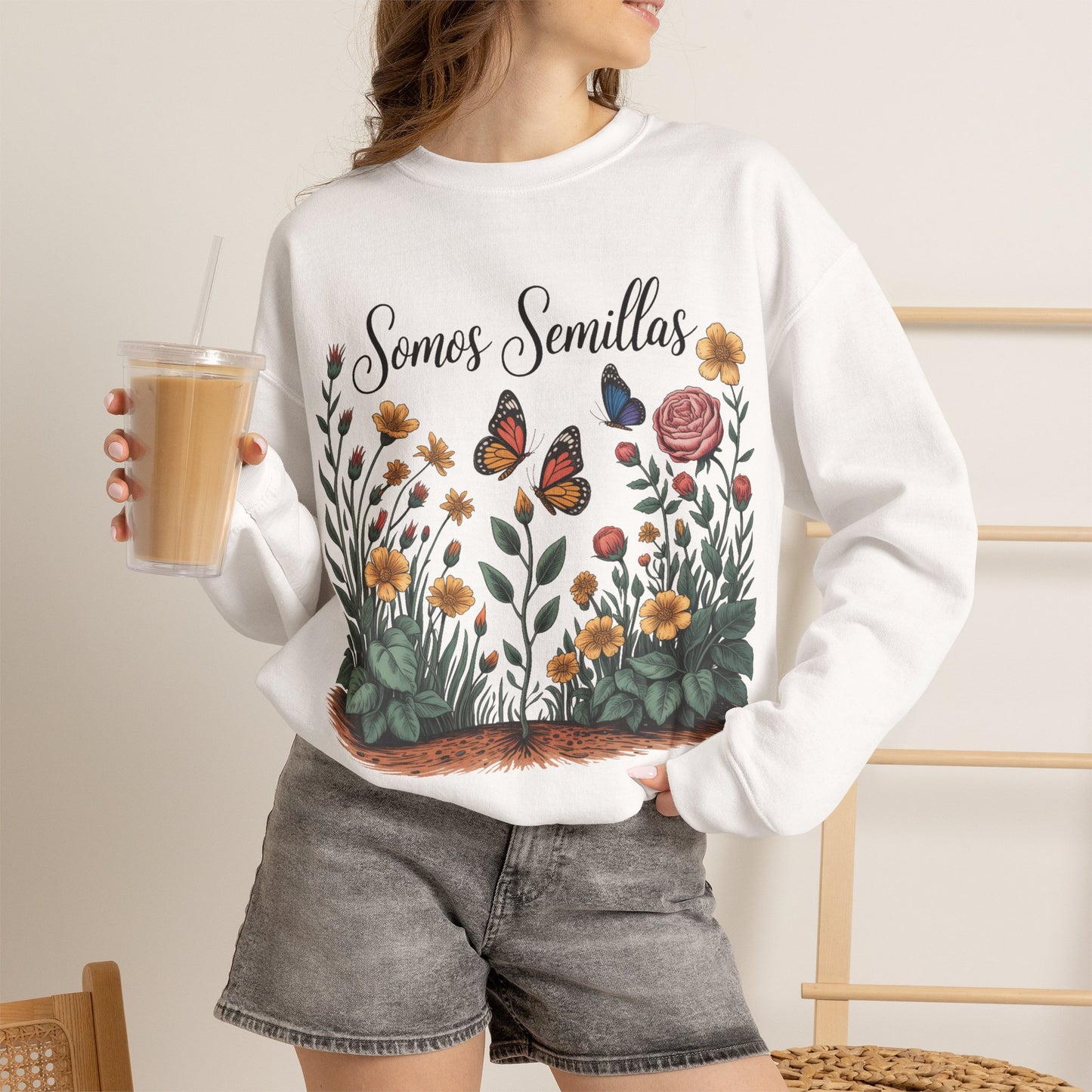 Somos Semillas Sweatshirt - Latino Pride We Are Seeds Message - Hispanic Heritage Inspirational Gift