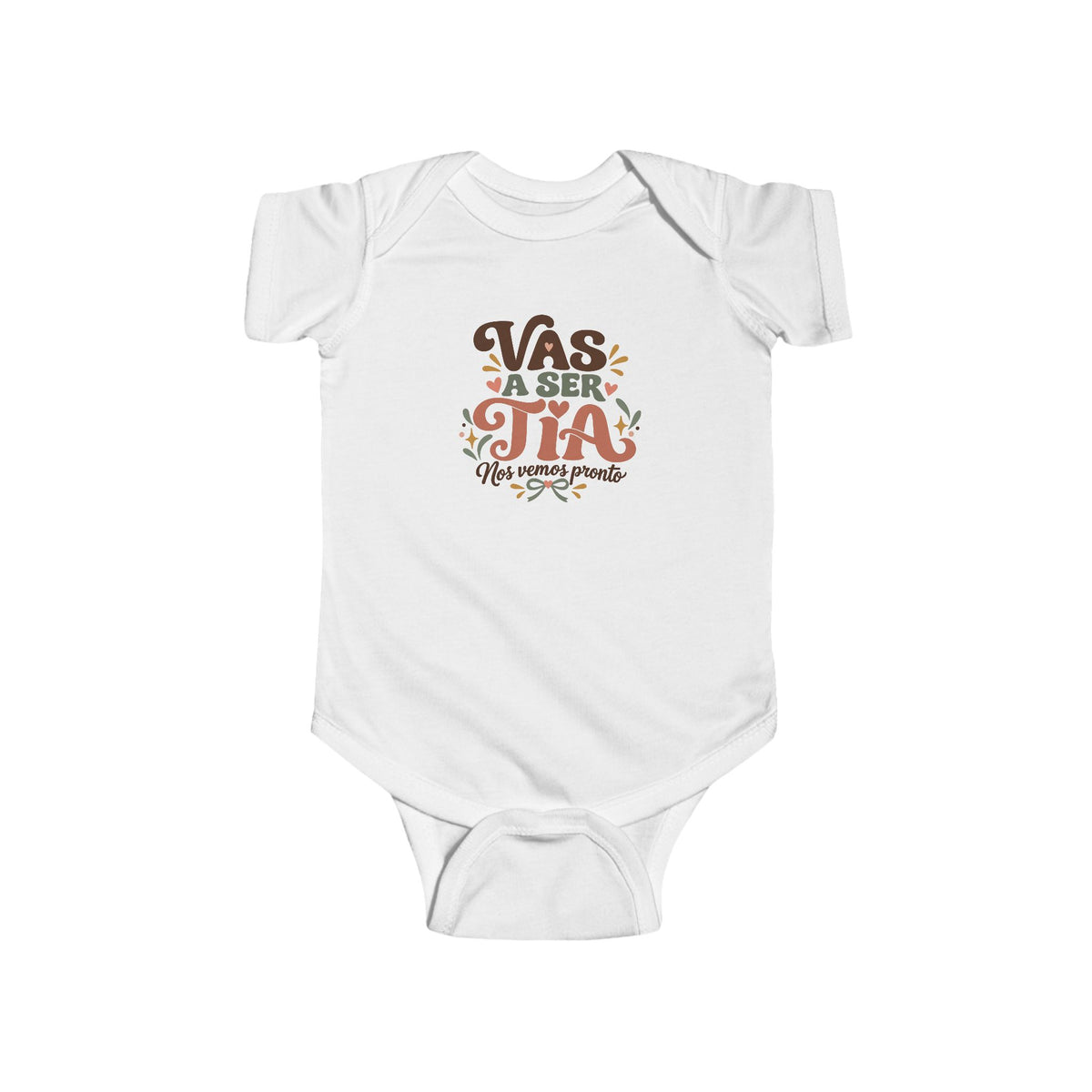 Vas a Ser Tia Onesie - Tia Pregnancy Reveal Bodysuit - Aunt Announcement Baby Gift - Nos Vemos Pronto One Piece