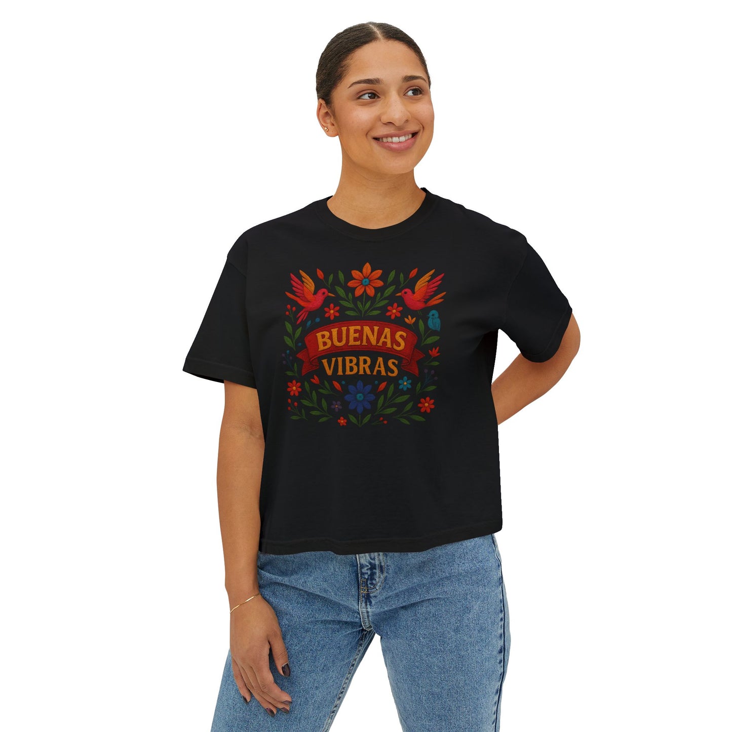 Buenas Vibras and Birds Women's Boxy Tee