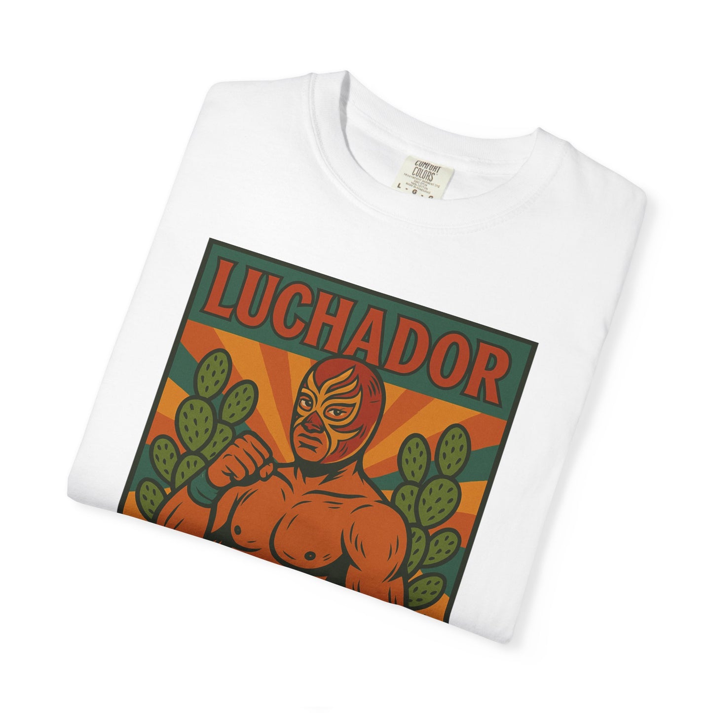 Luchador Nopales T-Shirt, Mexican Wrestling Tee, Lucha Libre Plant Shirt, Unisex Top, Cinco de Mayo Gift, Festival Apparel