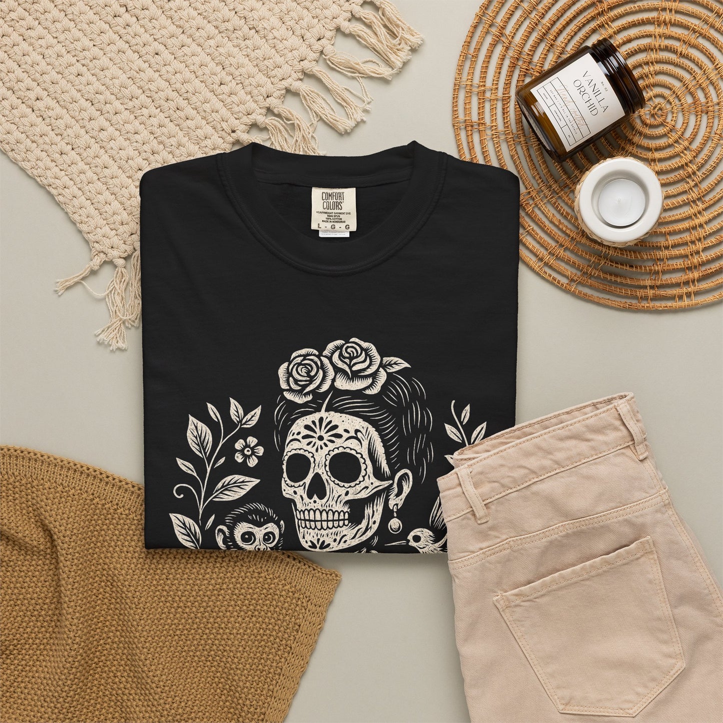Frida Calavera Tee | Dia De los Muertos Fine Art Shirt, Eskeletos,  Frida Remix, Latina owned business support,