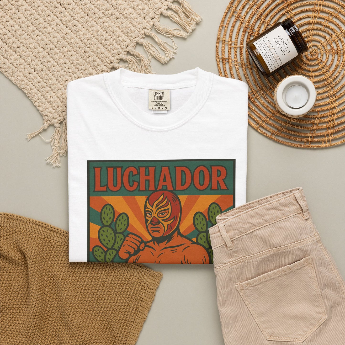 Luchador Nopales T-Shirt, Mexican Wrestling Tee, Lucha Libre Plant Shirt, Unisex Top, Cinco de Mayo Gift, Festival Apparel