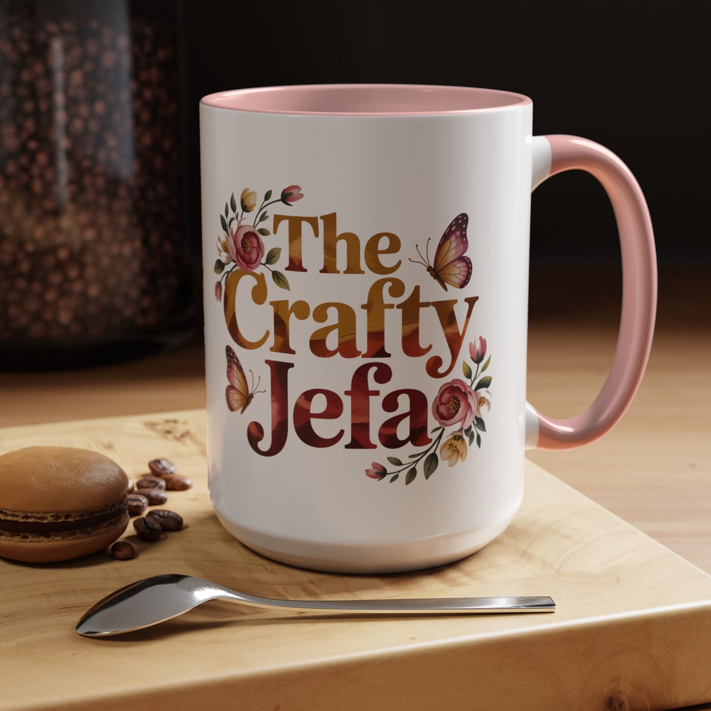 The Crafty Jefa Mug - Latina Boss Lady Coffee Cup - Spanish Empowerment Gift for Her - Feminist Latina Leader Present