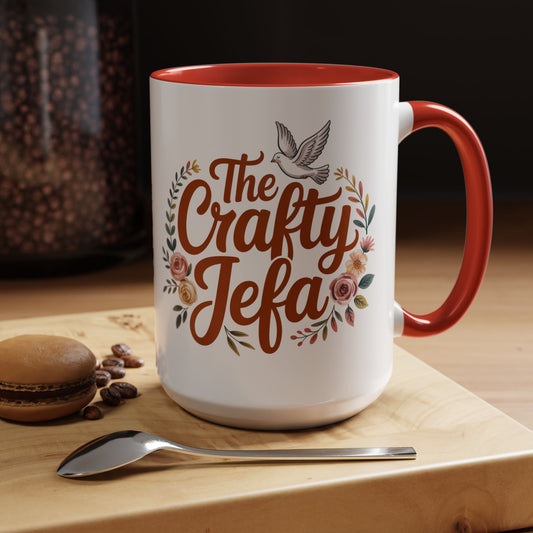 The Crafty Jefa Mug — Latina Boss Babe Coffee Cup Gift for Strong Mujer Fuerte
