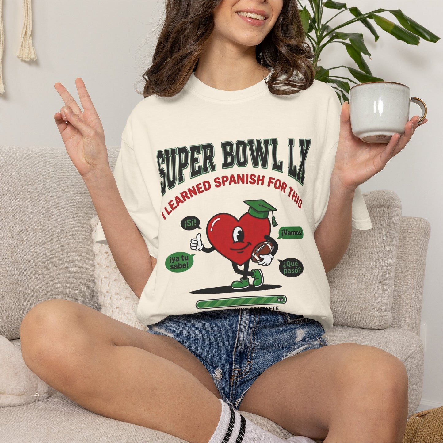 Funny Game Day Shirt, SNL I learned Spanish for This Shirt, Duolingo Joke Tee, Comfort Colors Bilingual Tee